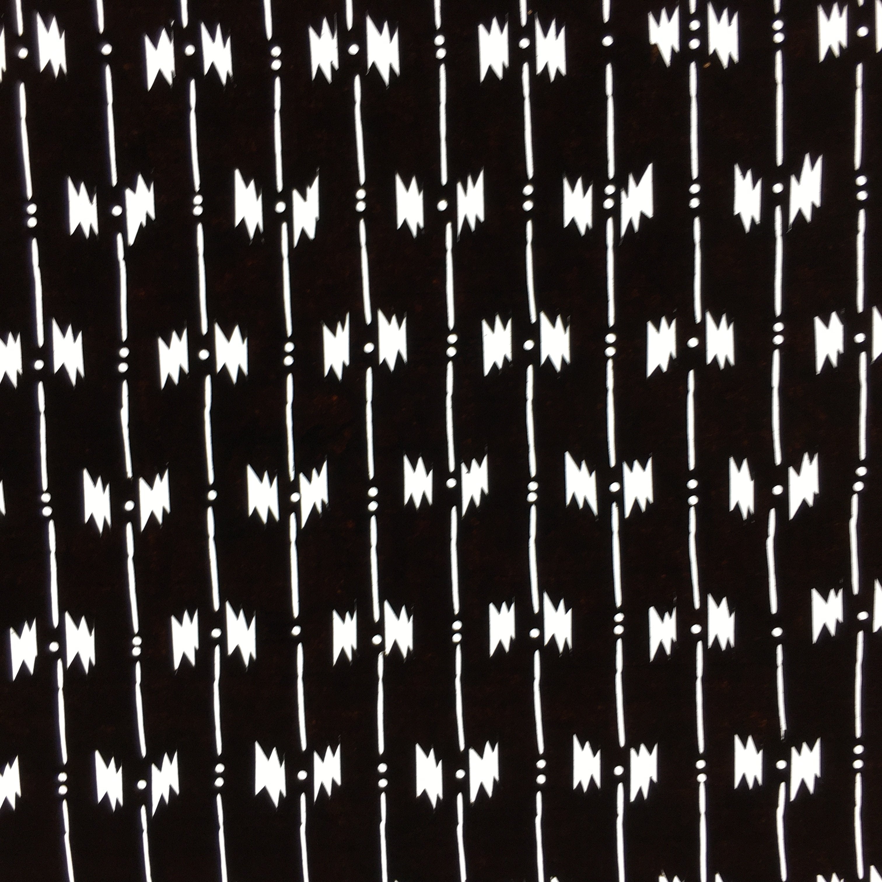 Japanese Antique Ise Katagami Paper Kimono Stencil Edo Line Jagged Pattern A527