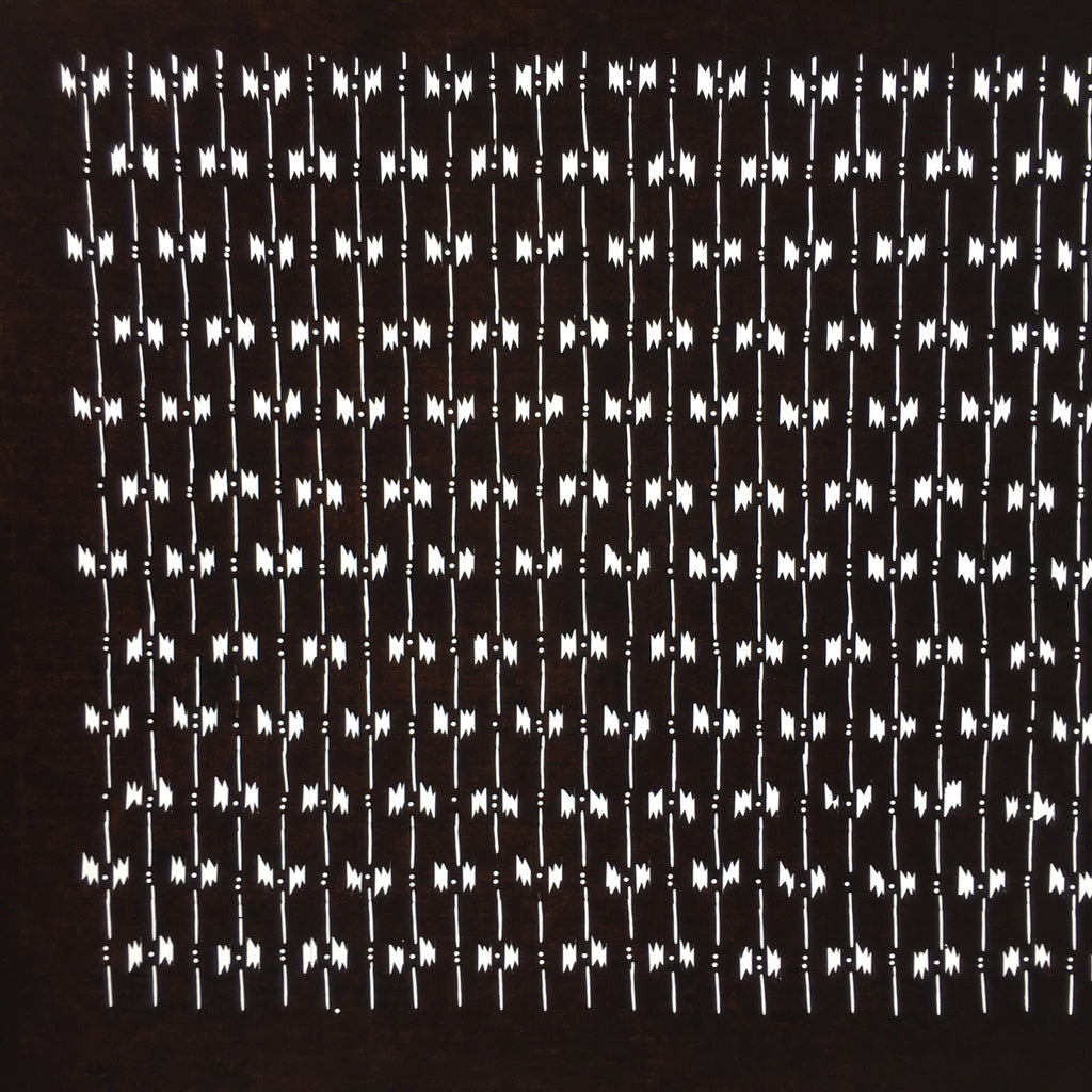 Japanese Antique Ise Katagami Paper Kimono Stencil Edo Line Jagged Pattern A527