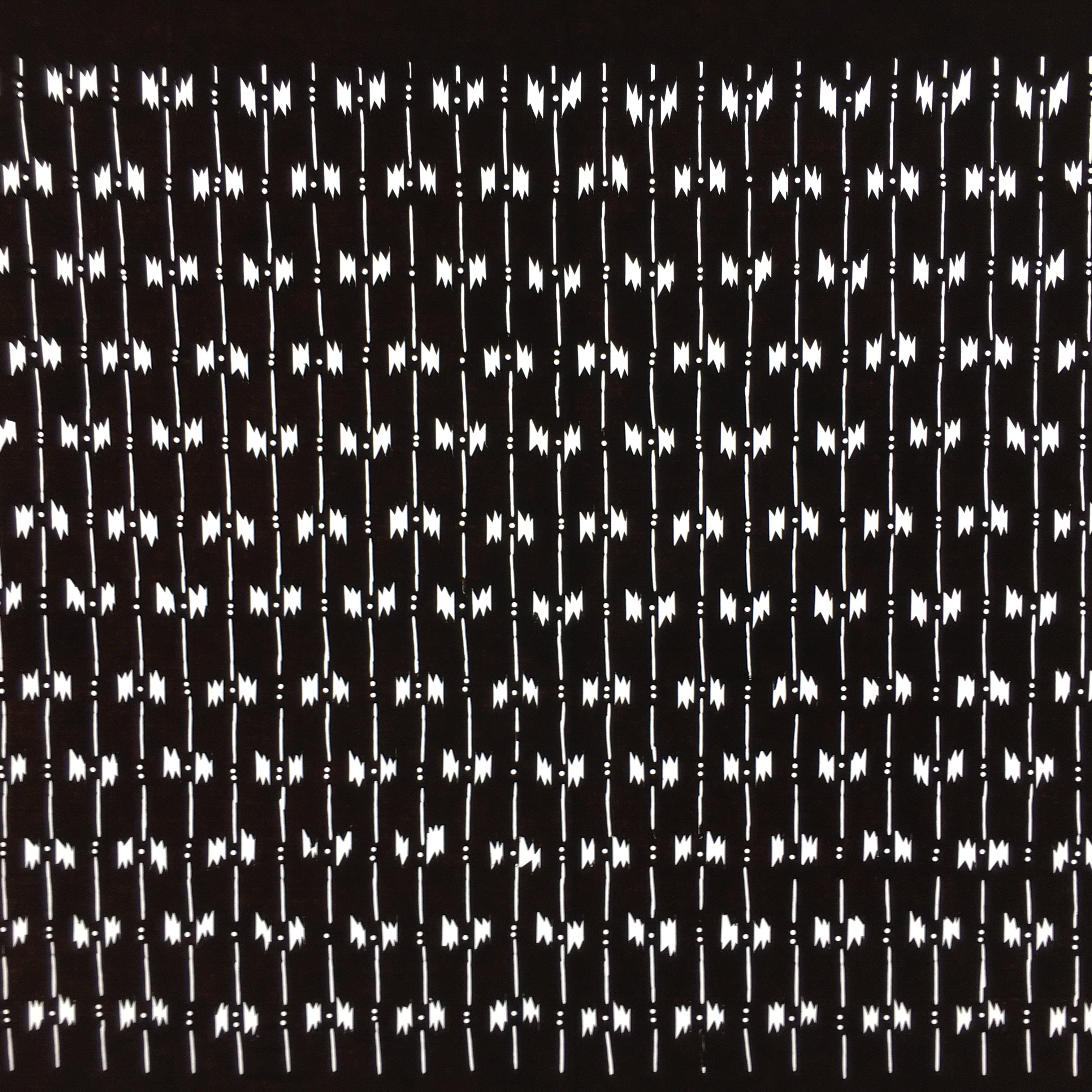 Japanese Antique Ise Katagami Paper Kimono Stencil Edo Line Jagged Pattern A527