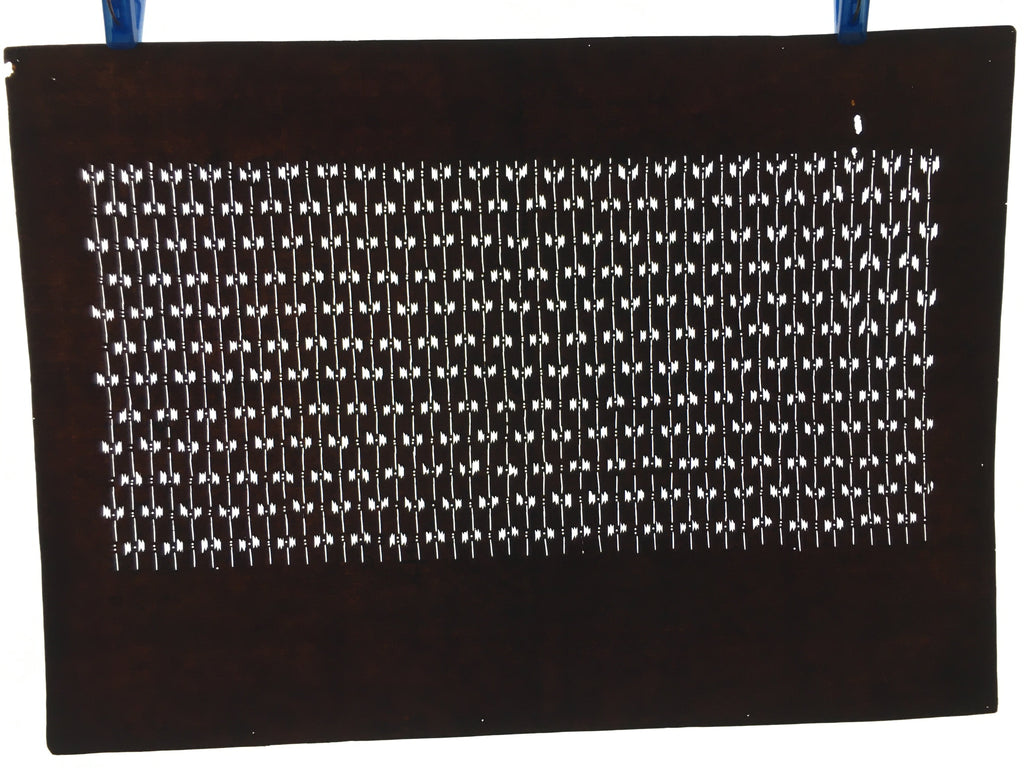 Japanese Antique Ise Katagami Paper Kimono Stencil Edo Line Jagged Pattern A527