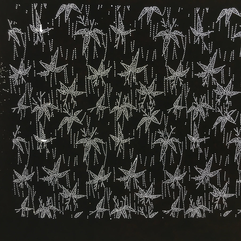 Japanese Antique Ise Katagami Paper Kimono Stencil Edo Maple Leaves Pattern A547