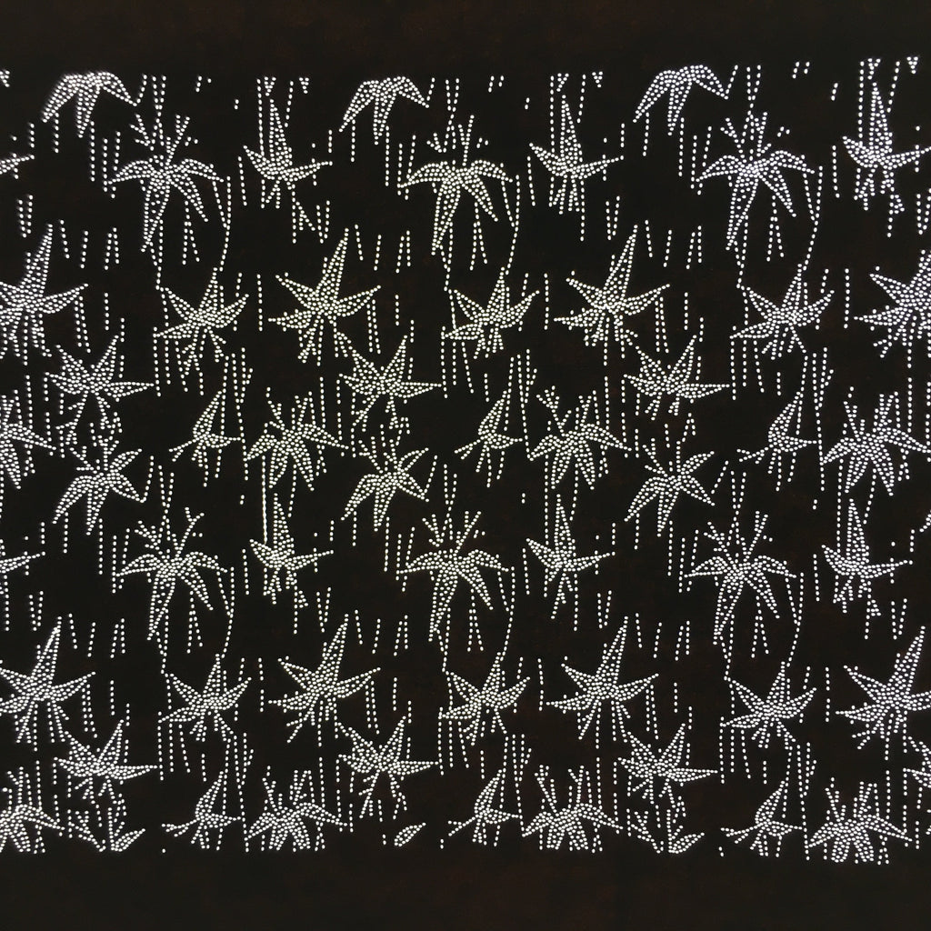 Japanese Antique Ise Katagami Paper Kimono Stencil Edo Maple Leaves Pattern A547