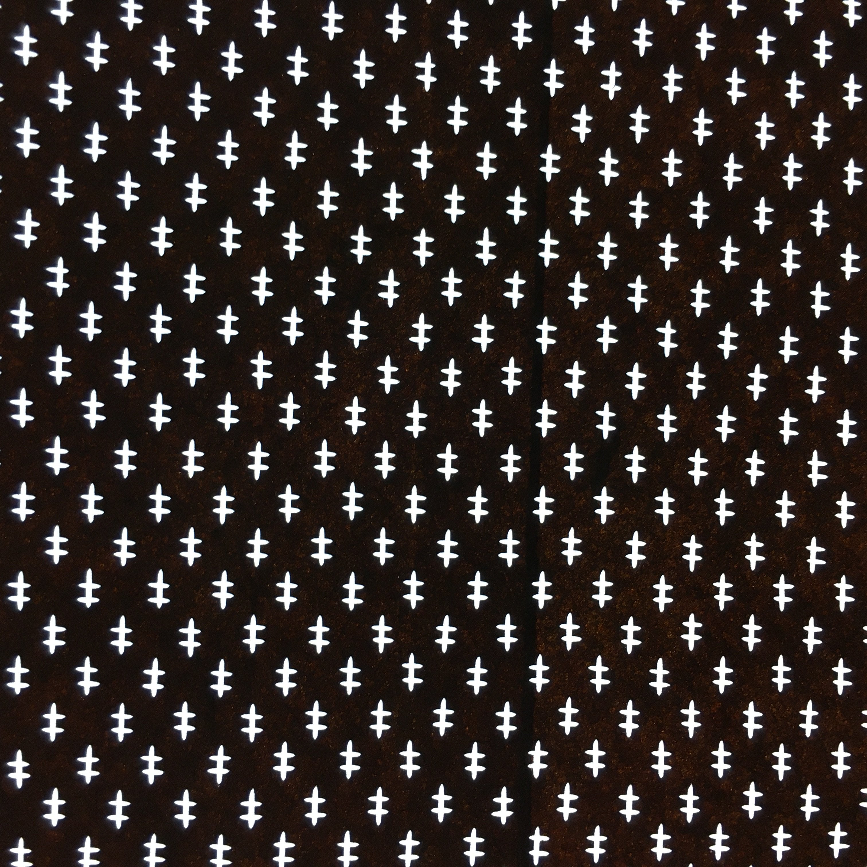 Japanese Antique Ise Katagami Paper Kimono Stencil Edo Not Equal Sign A388