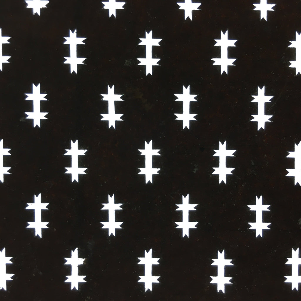 Japanese Antique Ise Katagami Paper Kimono Stencil Edo Not Equal Sign A389