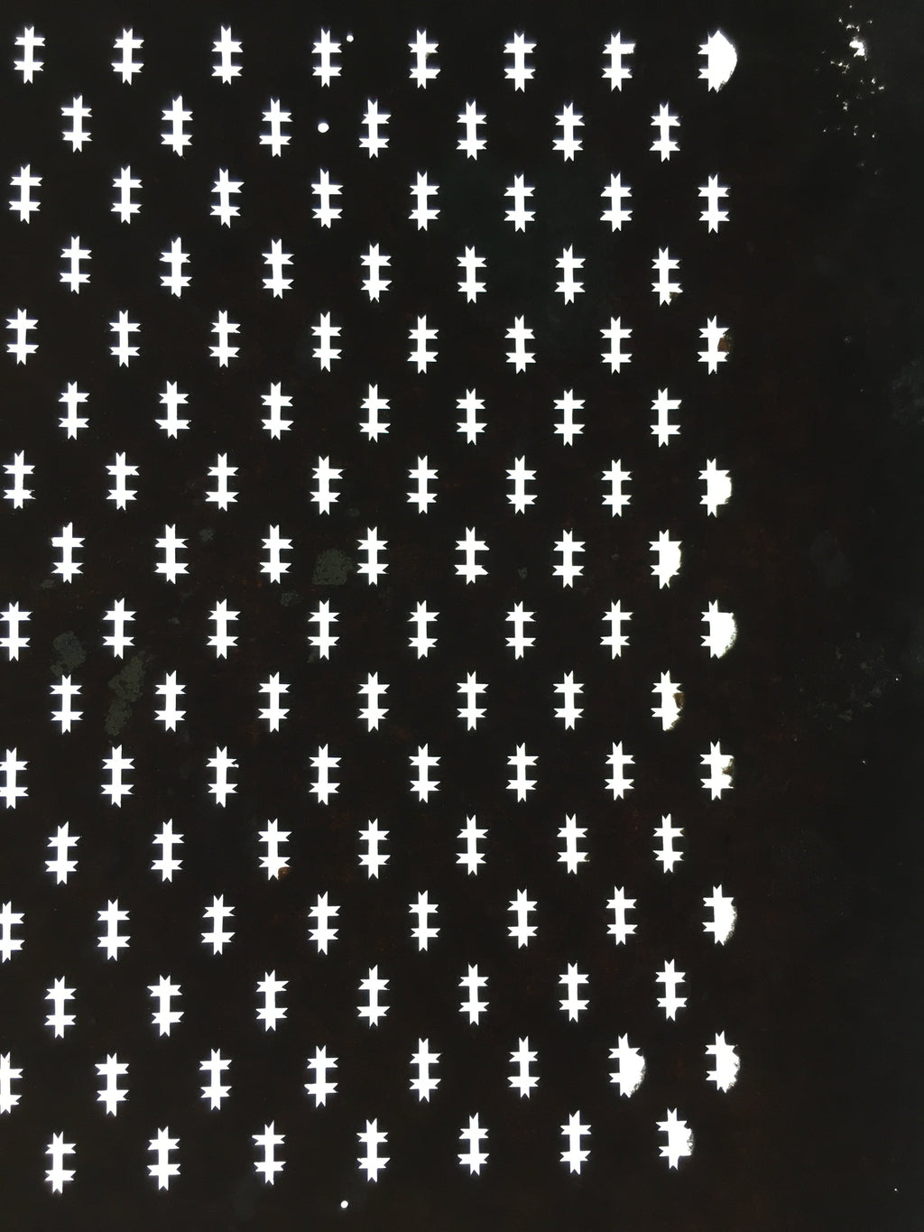 Japanese Antique Ise Katagami Paper Kimono Stencil Edo Not Equal Sign A389