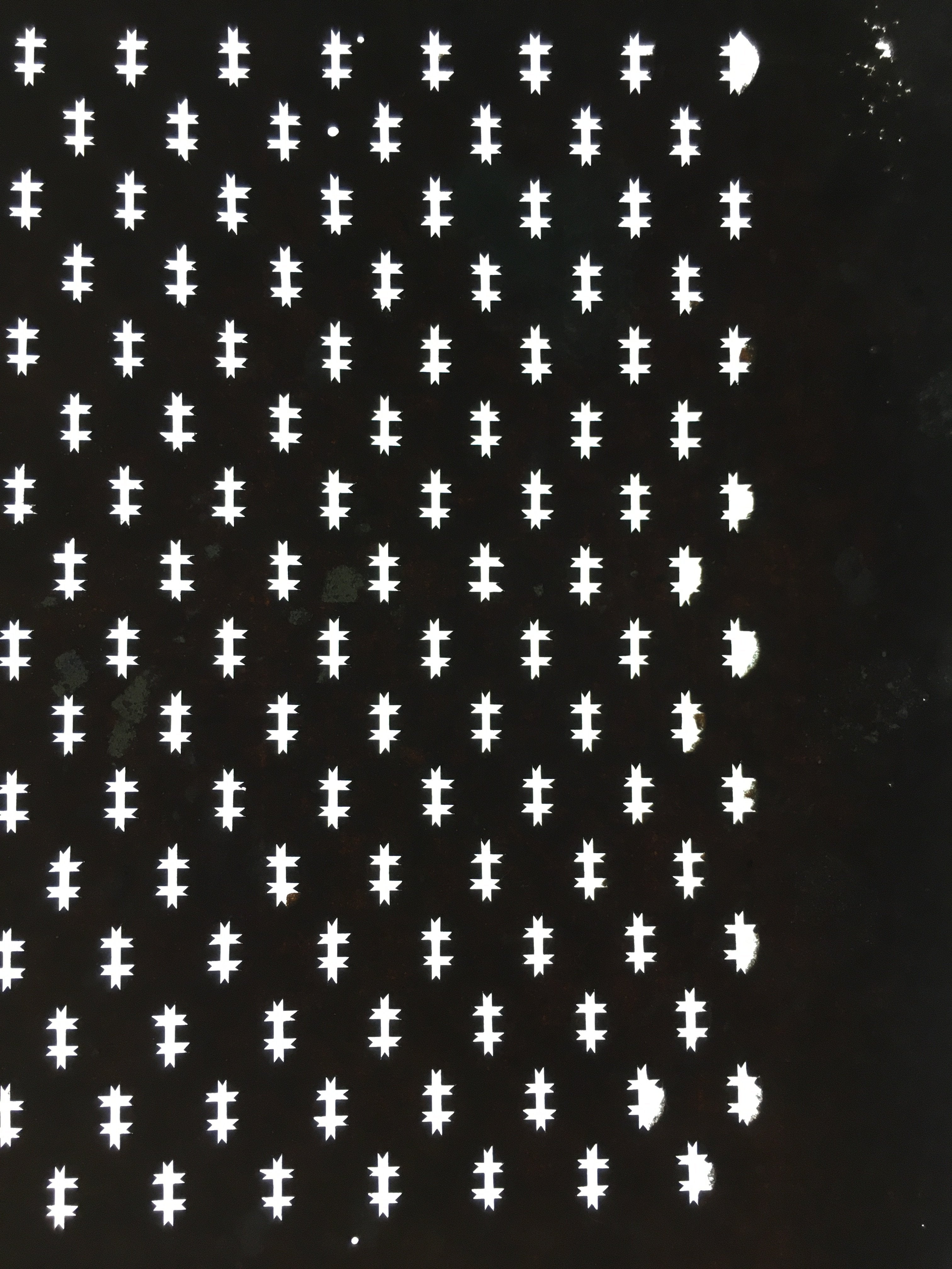 Japanese Antique Ise Katagami Paper Kimono Stencil Edo Not Equal Sign A389
