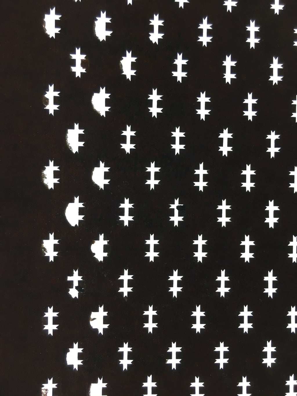 Japanese Antique Ise Katagami Paper Kimono Stencil Edo Not Equal Sign A389