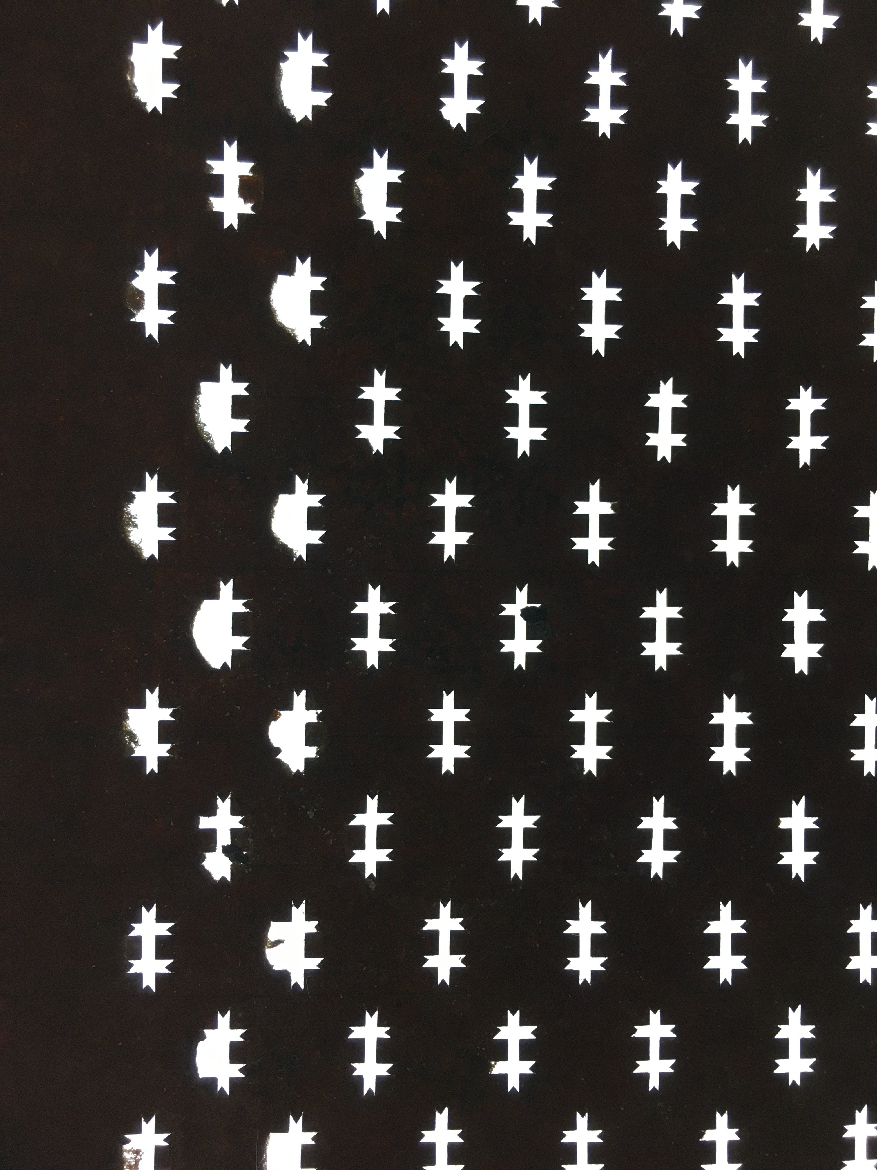 Japanese Antique Ise Katagami Paper Kimono Stencil Edo Not Equal Sign A389