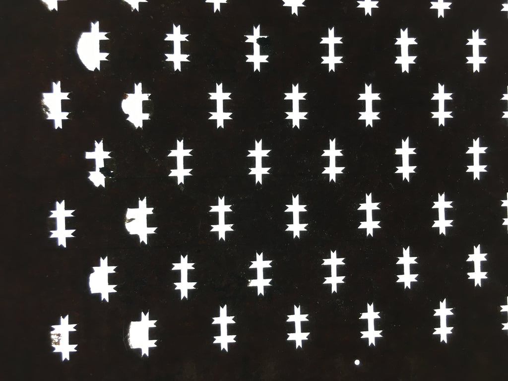 Japanese Antique Ise Katagami Paper Kimono Stencil Edo Not Equal Sign A389