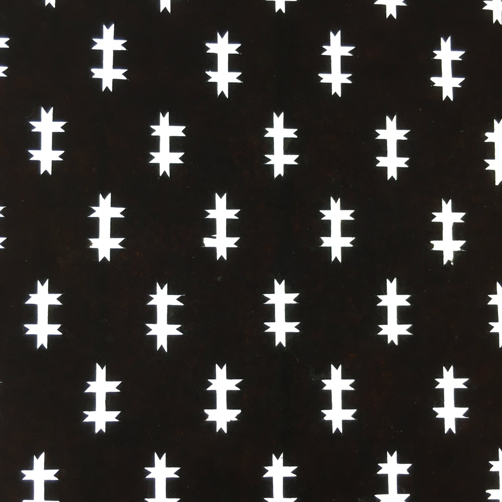 Japanese Antique Ise Katagami Paper Kimono Stencil Edo Not Equal Sign A389