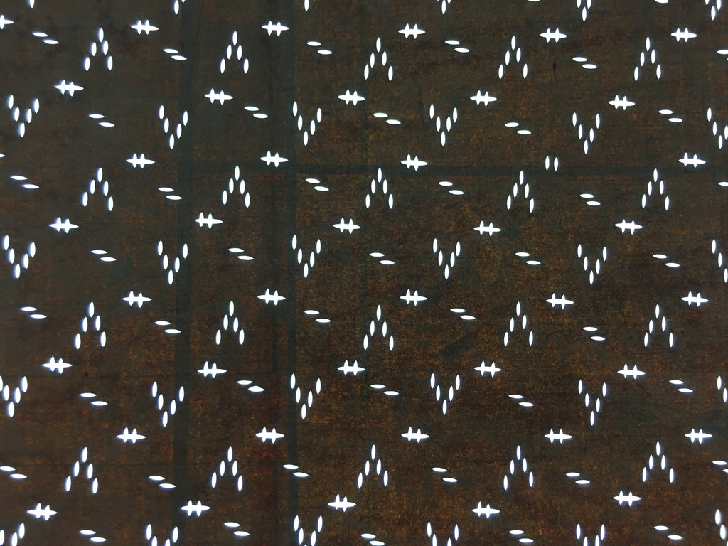 Japanese Antique Ise Katagami Paper Kimono Stencil Edo Oval Dots Sign A488