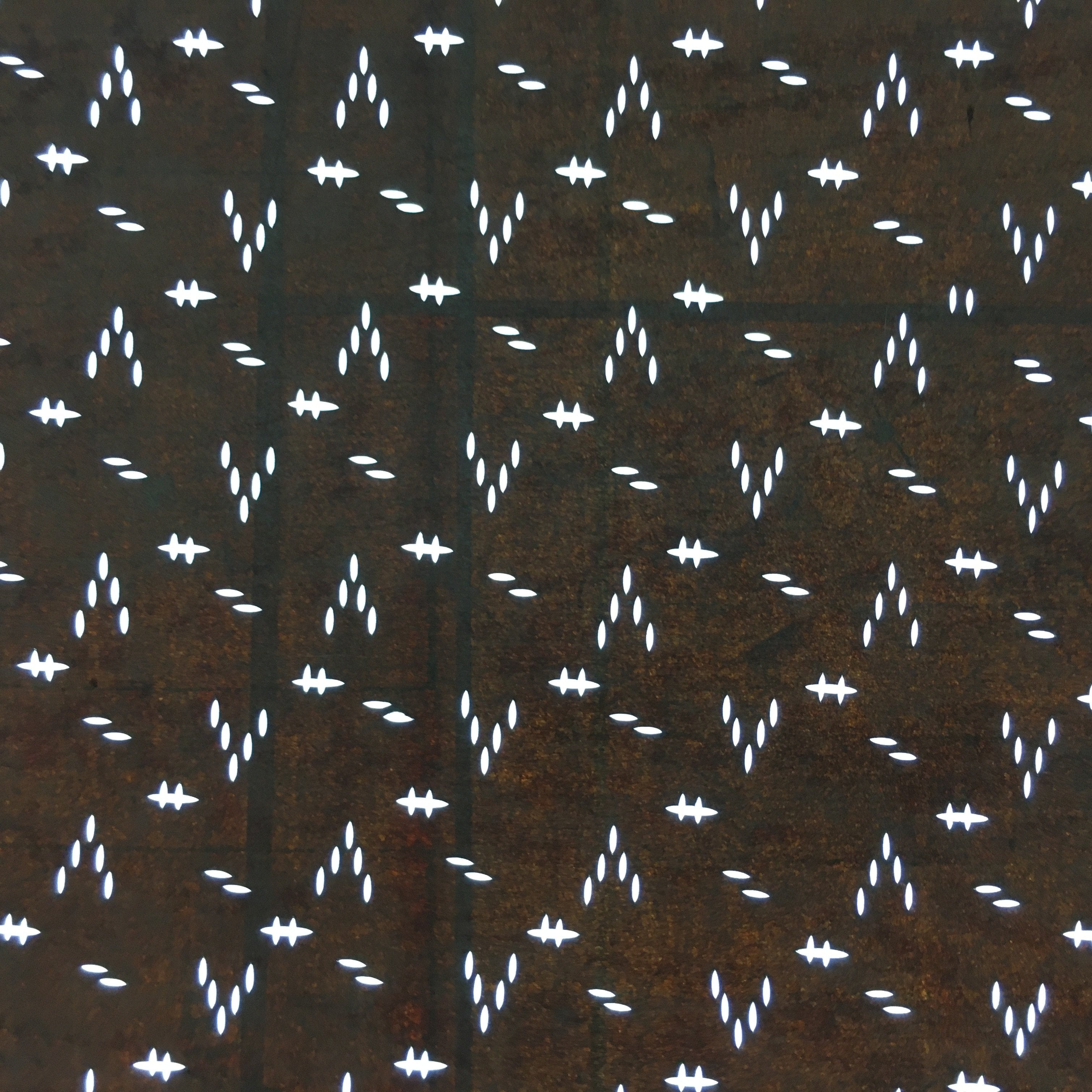 Japanese Antique Ise Katagami Paper Kimono Stencil Edo Oval Dots Sign A488