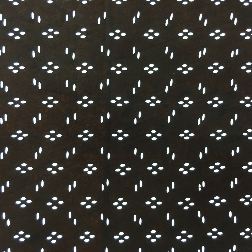 Japanese Antique Ise Katagami Paper Kimono Stencil Edo Oval Flower Dot A428