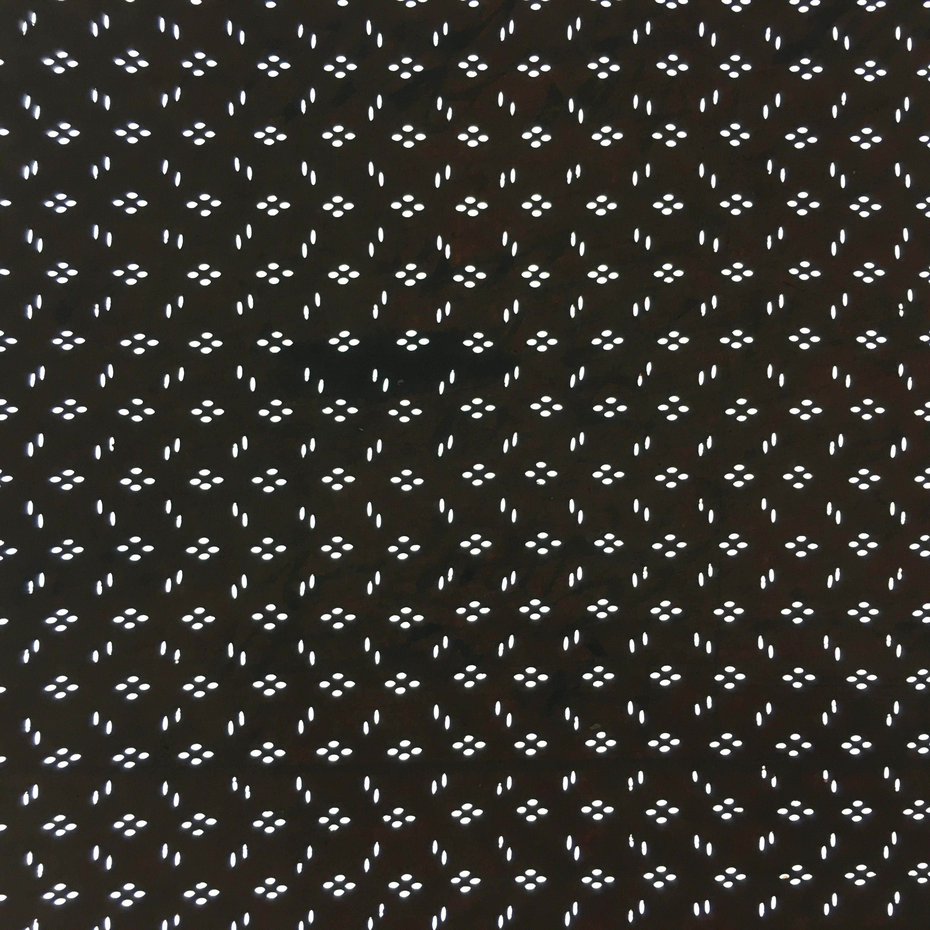 Japanese Antique Ise Katagami Paper Kimono Stencil Edo Oval Flower Dot A428