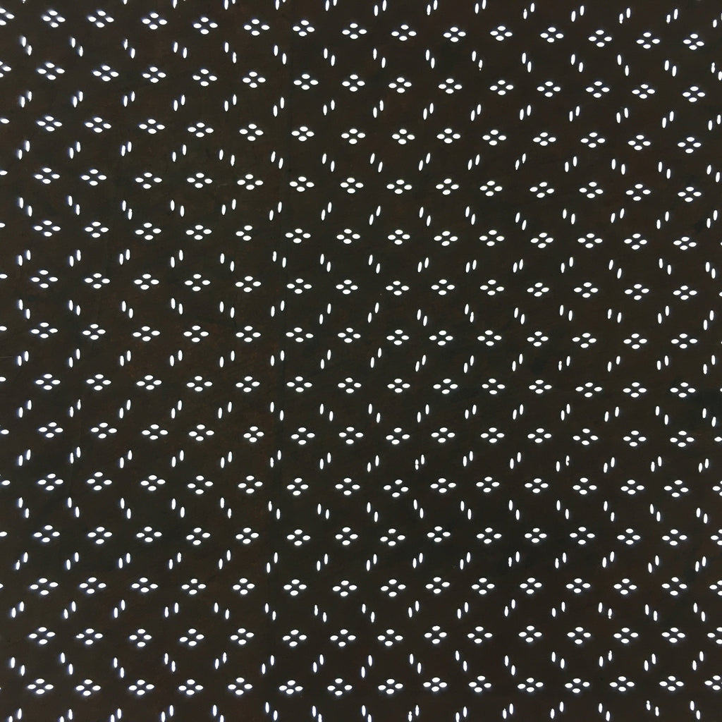 Japanese Antique Ise Katagami Paper Kimono Stencil Edo Oval Flower Dot A428