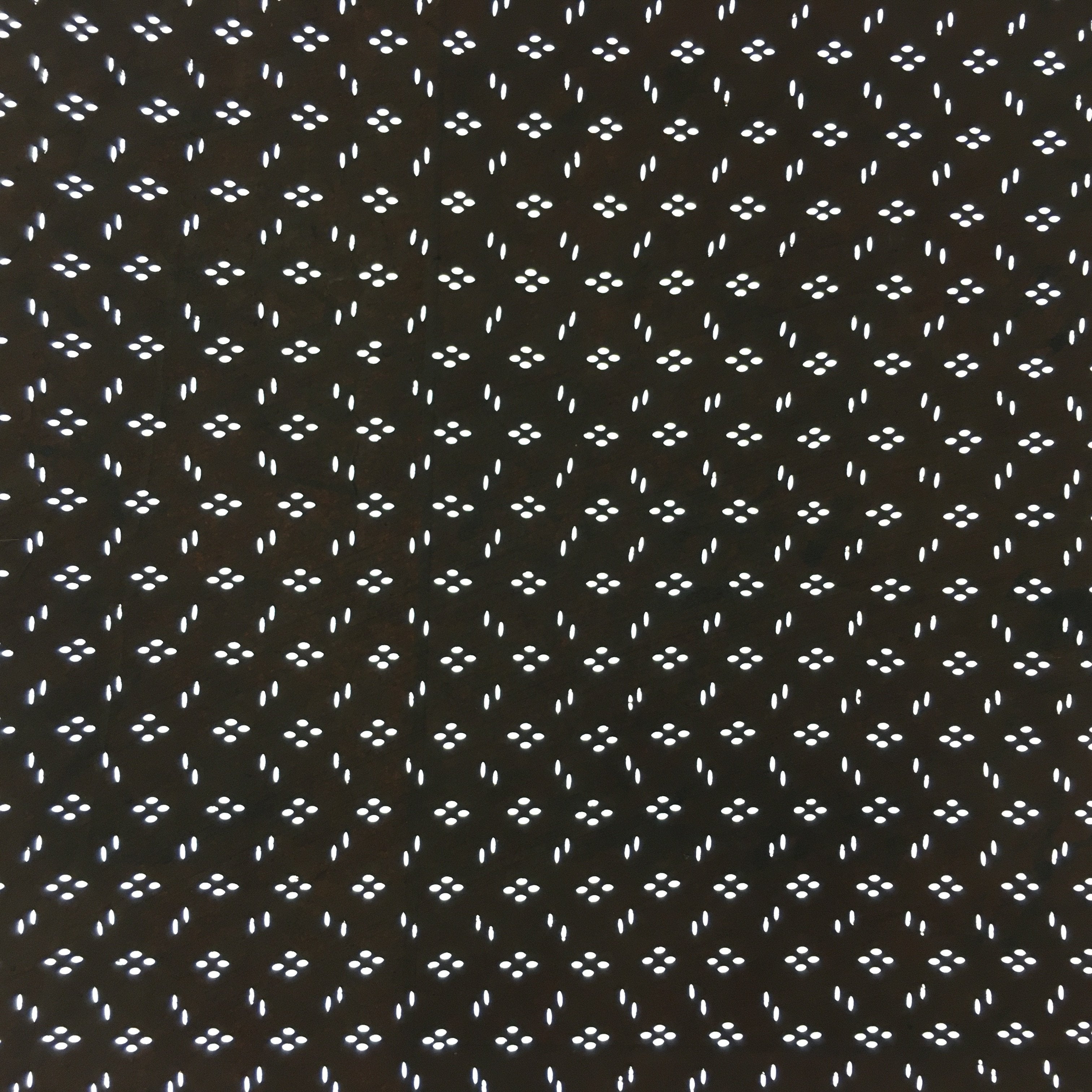 Japanese Antique Ise Katagami Paper Kimono Stencil Edo Oval Flower Dot A428