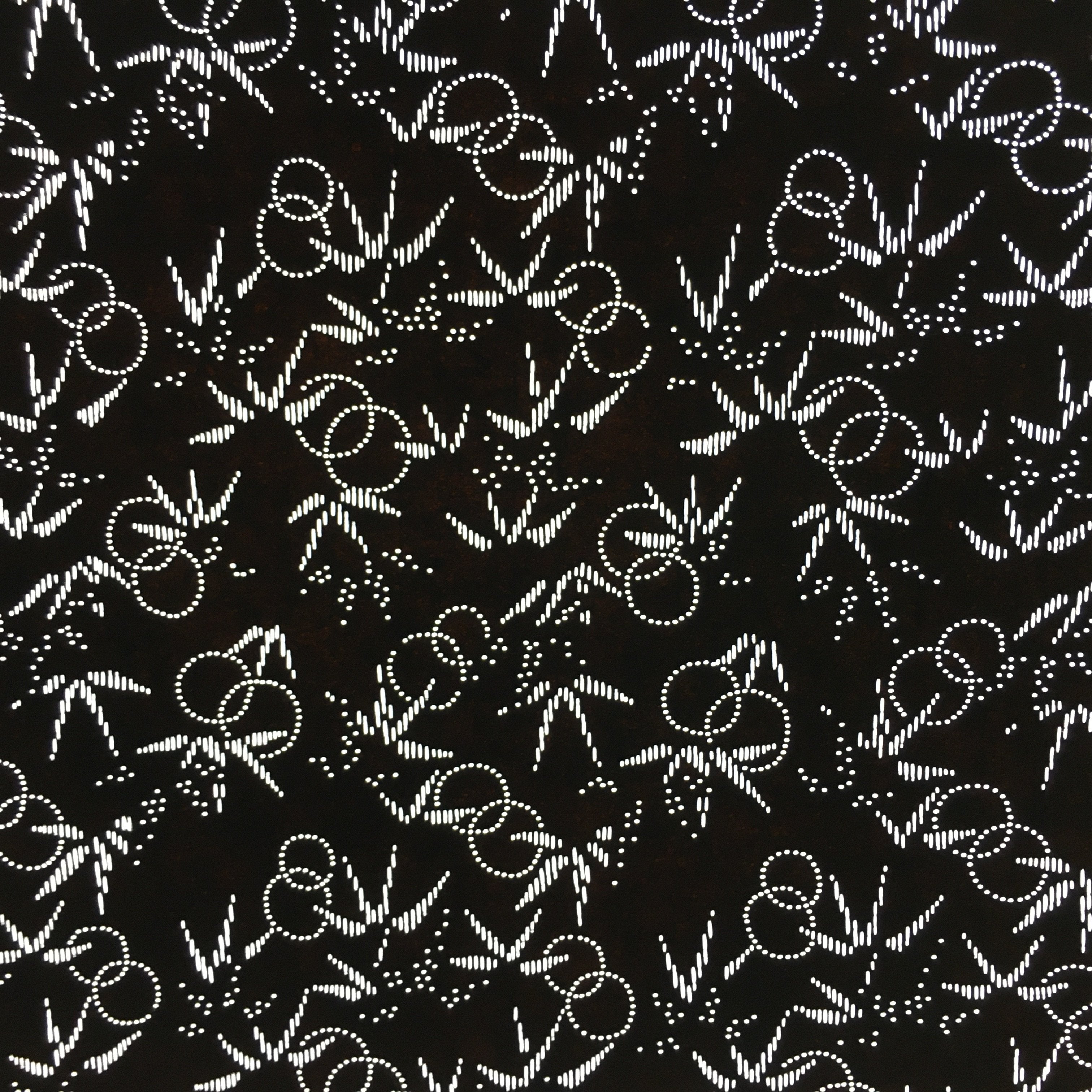 Japanese Antique Ise Katagami Paper Kimono Stencil Edo Pine Leaves Pattern A546