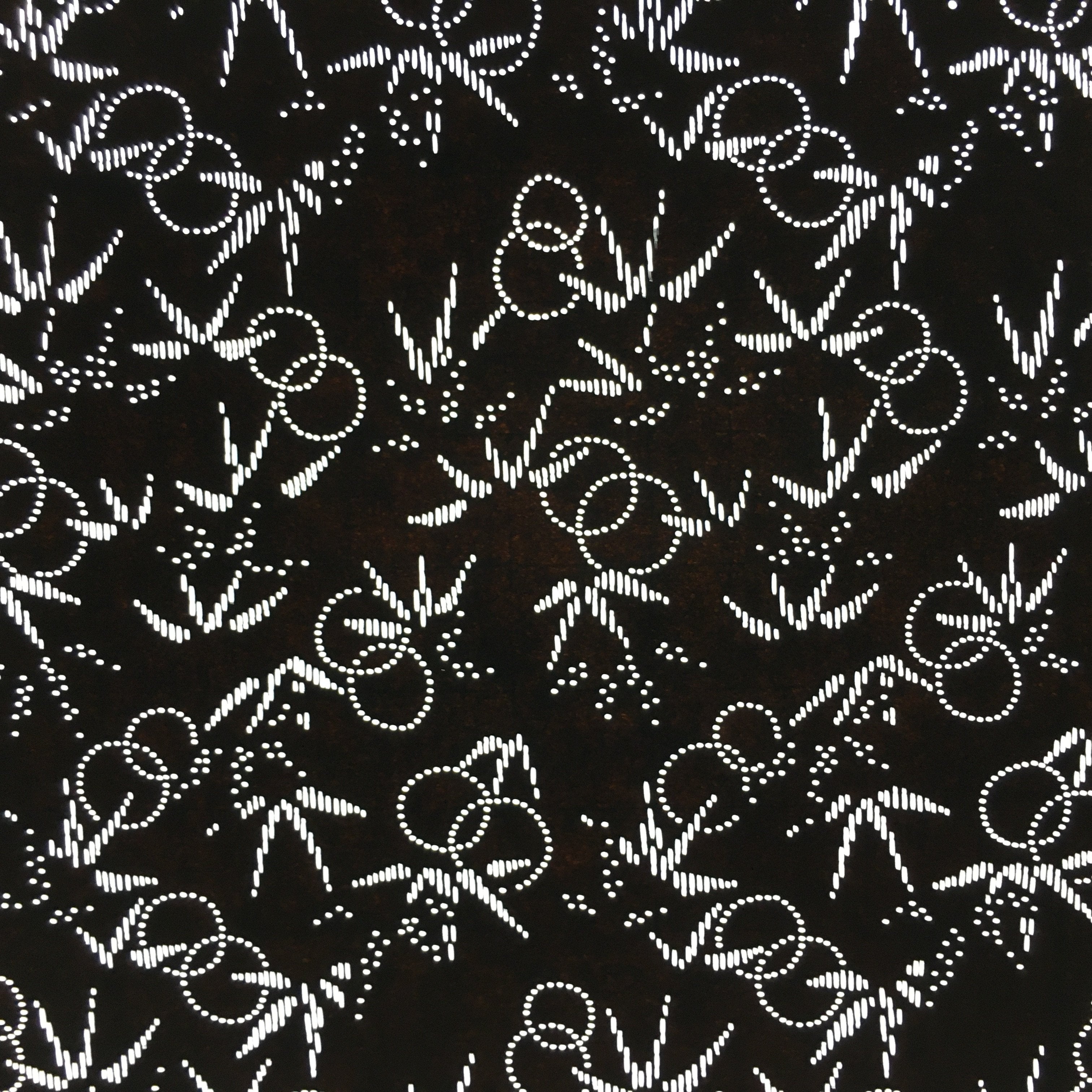 Japanese Antique Ise Katagami Paper Kimono Stencil Edo Pine Leaves Pattern A546