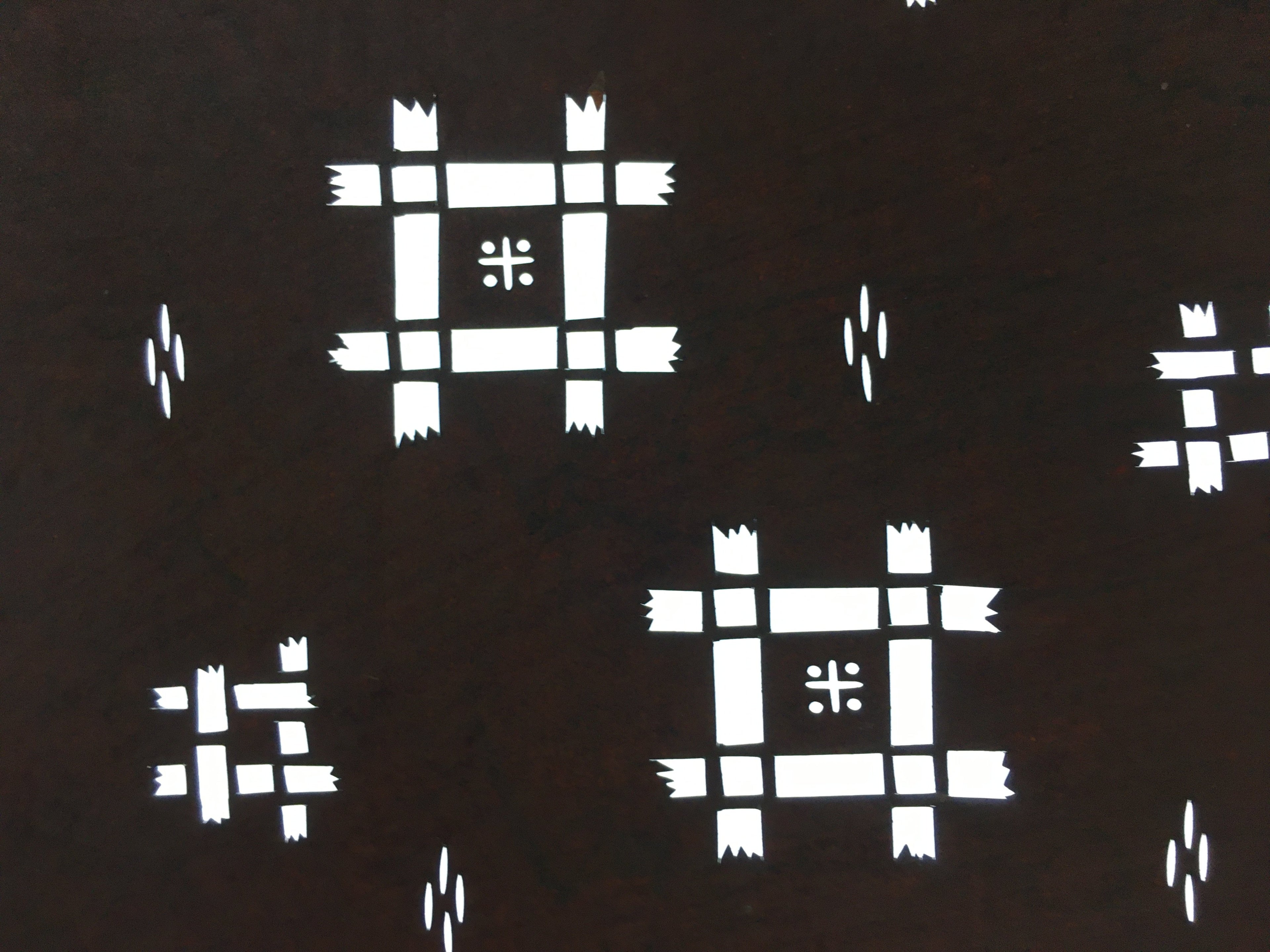 Japanese Antique Ise Katagami Paper Kimono Stencil Edo Reference Hash Sign A465