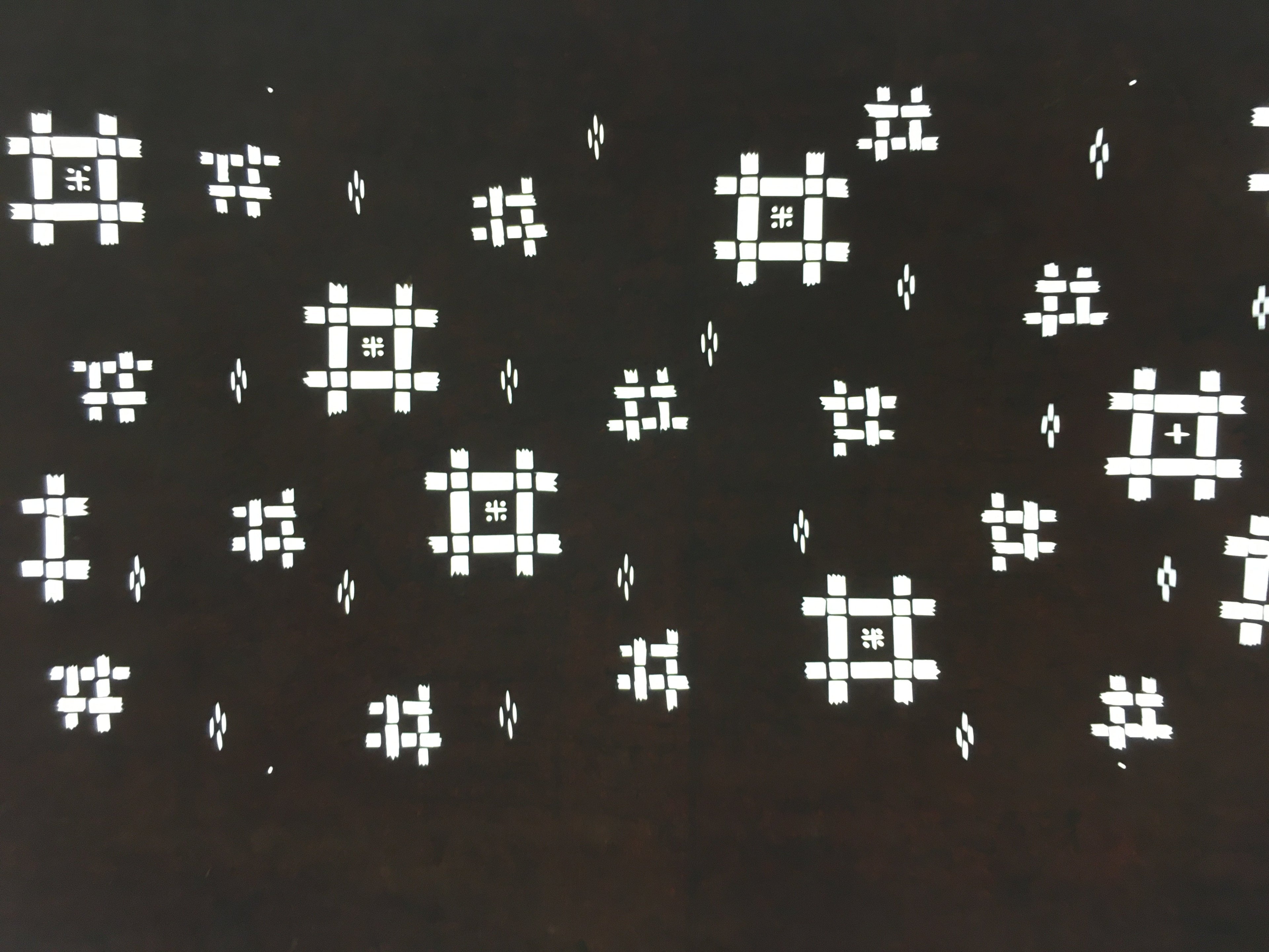 Japanese Antique Ise Katagami Paper Kimono Stencil Edo Reference Hash Sign A465