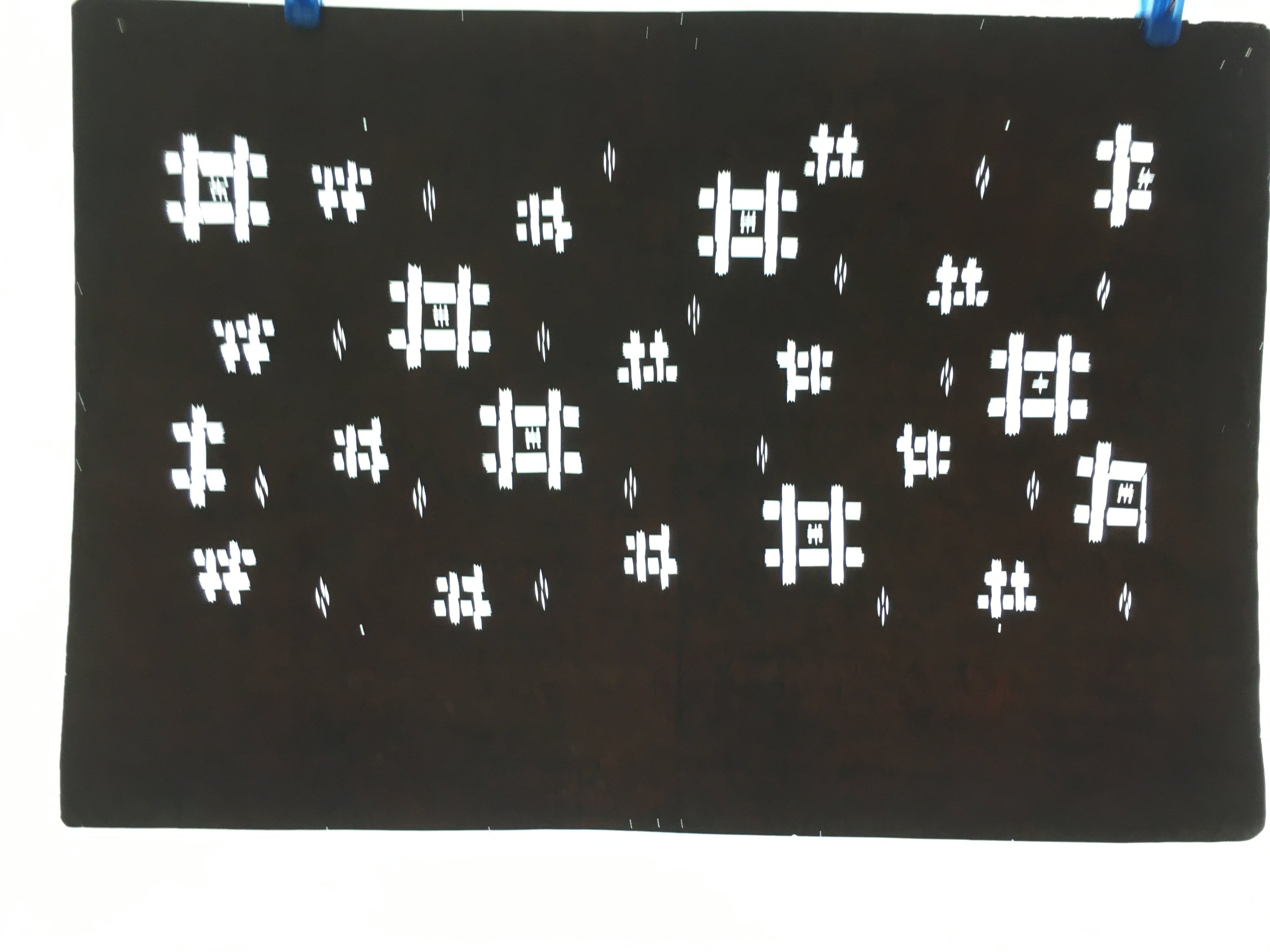 Japanese Antique Ise Katagami Paper Kimono Stencil Edo Reference Hash Sign A465