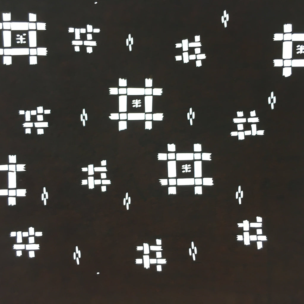Japanese Antique Ise Katagami Paper Kimono Stencil Edo Reference Hash Sign A465