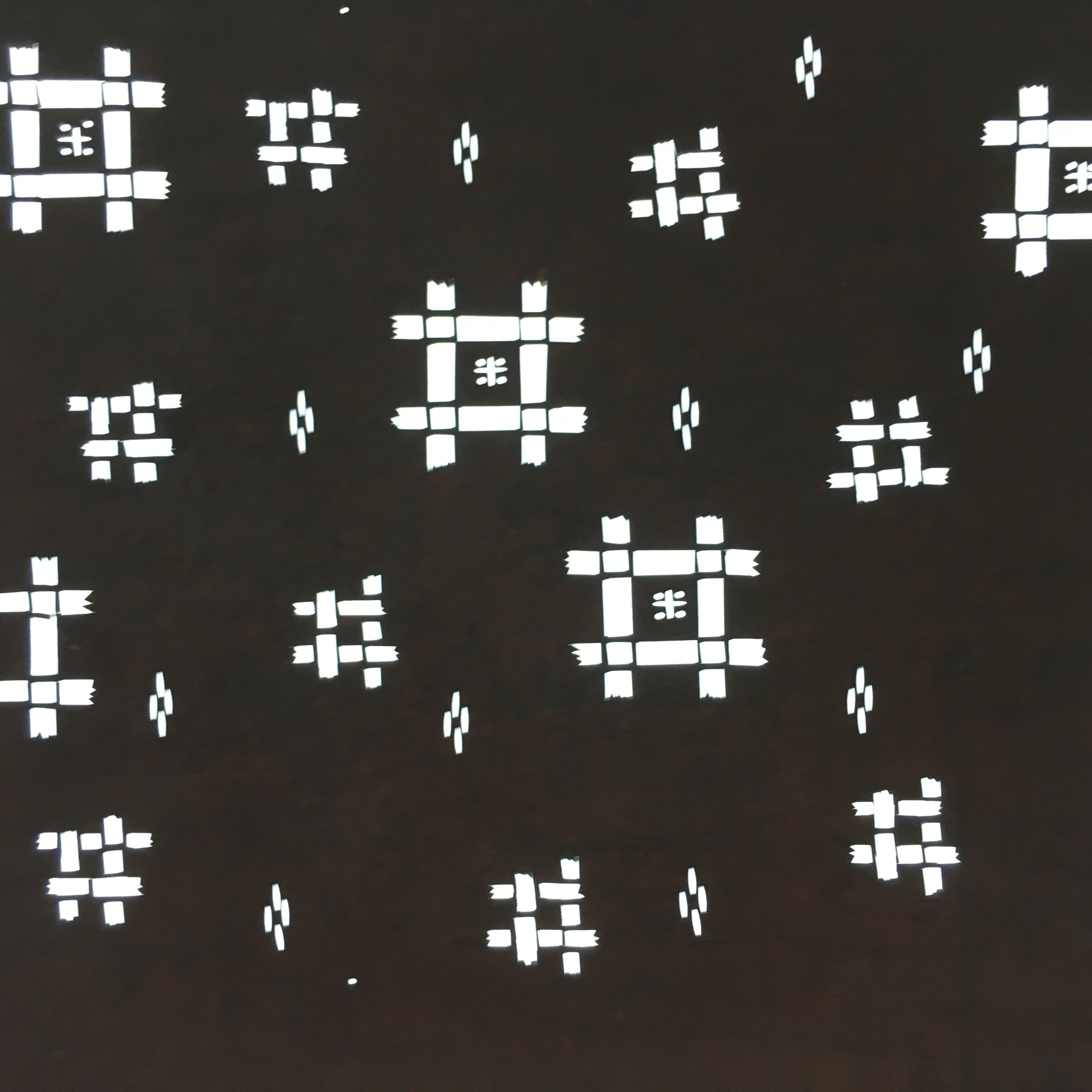 Japanese Antique Ise Katagami Paper Kimono Stencil Edo Reference Hash Sign A465