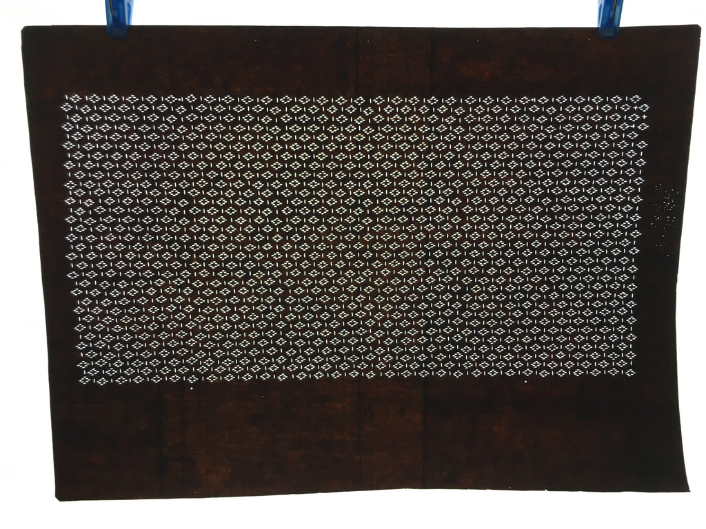 Japanese Antique Ise Katagami Paper Kimono Stencil Edo Rhombus Line A554