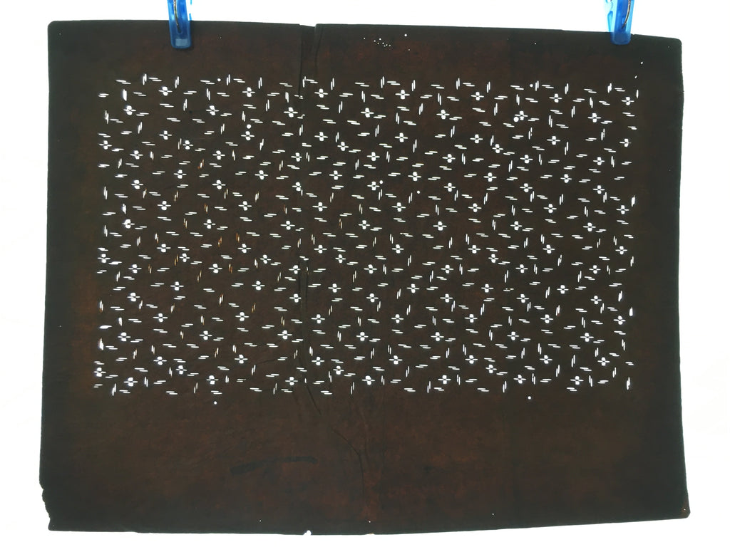 Japanese Antique Ise Katagami Paper Kimono Stencil Edo Short Line A396
