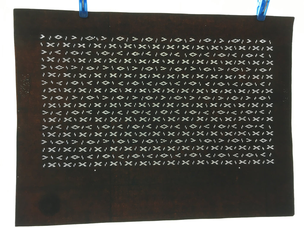 Japanese Antique Ise Katagami Paper Kimono Stencil Edo Sign Symbol A424