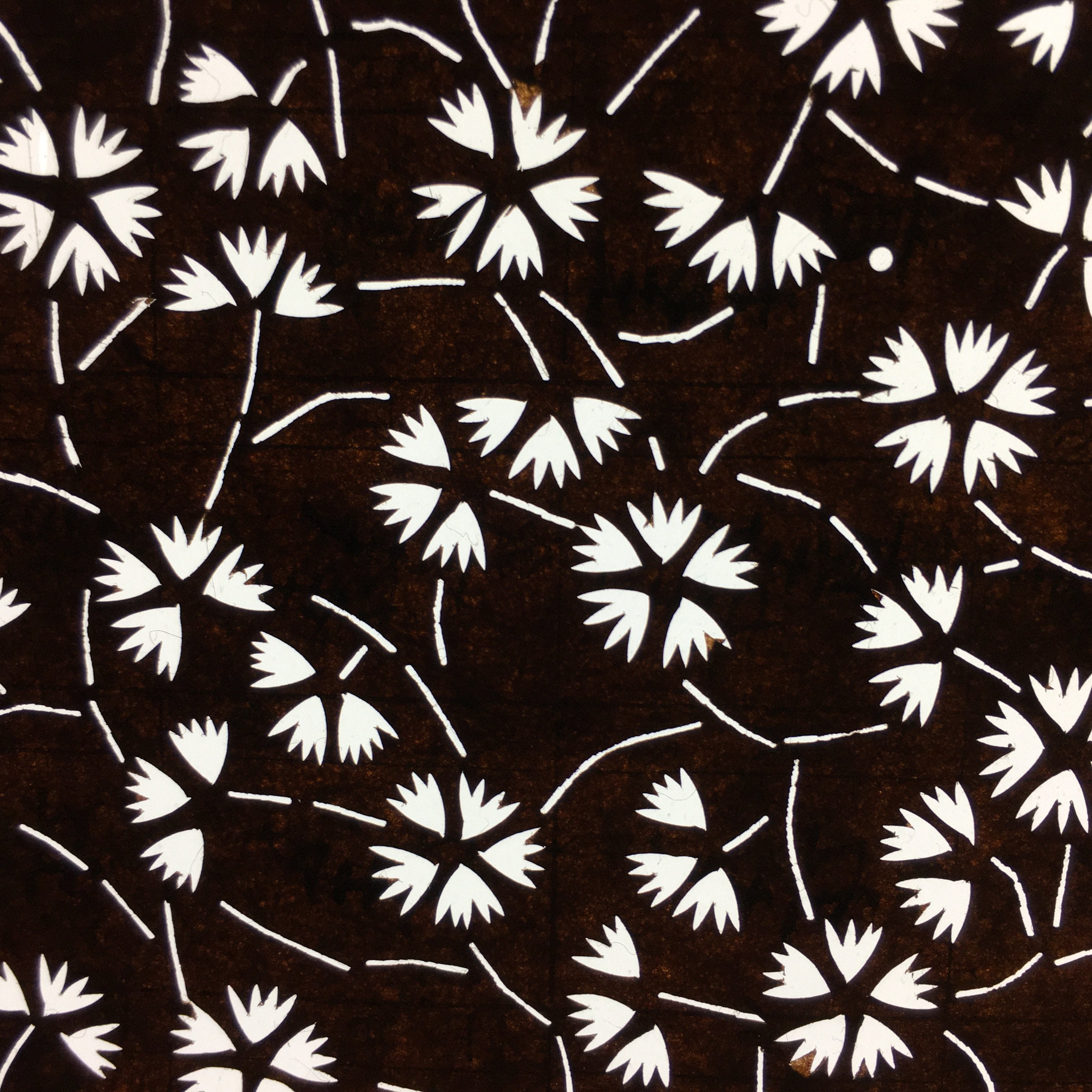 Japanese Antique Ise Katagami Paper Kimono Stencil Edo Small Flower Pattern A520