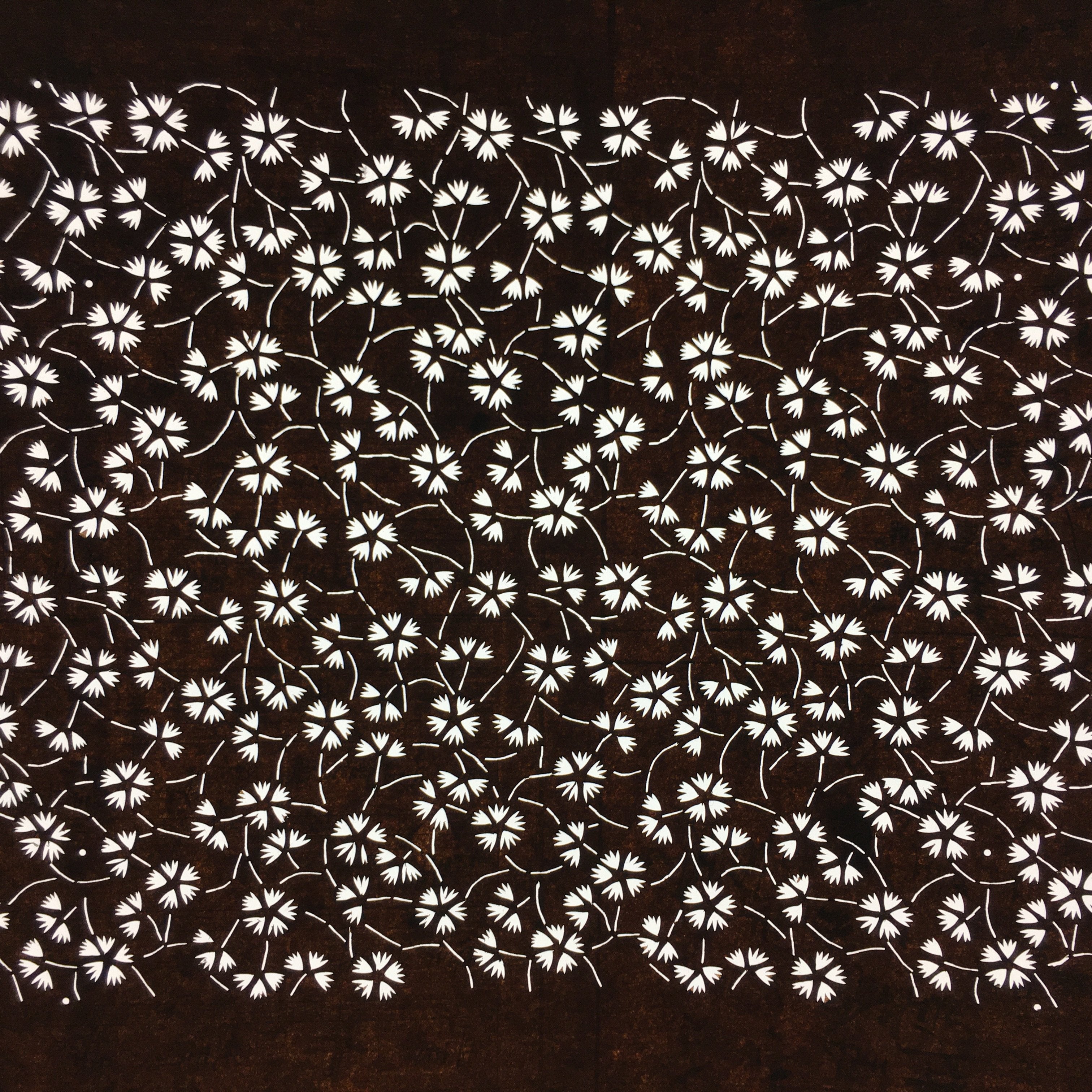 Japanese Antique Ise Katagami Paper Kimono Stencil Edo Small Flower Pattern A520