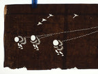 Japanese Antique Ise Katagami Paper Kimono Stencil Edo Traditional Fishing A564