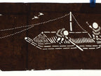 Japanese Antique Ise Katagami Paper Kimono Stencil Edo Traditional Fishing A564