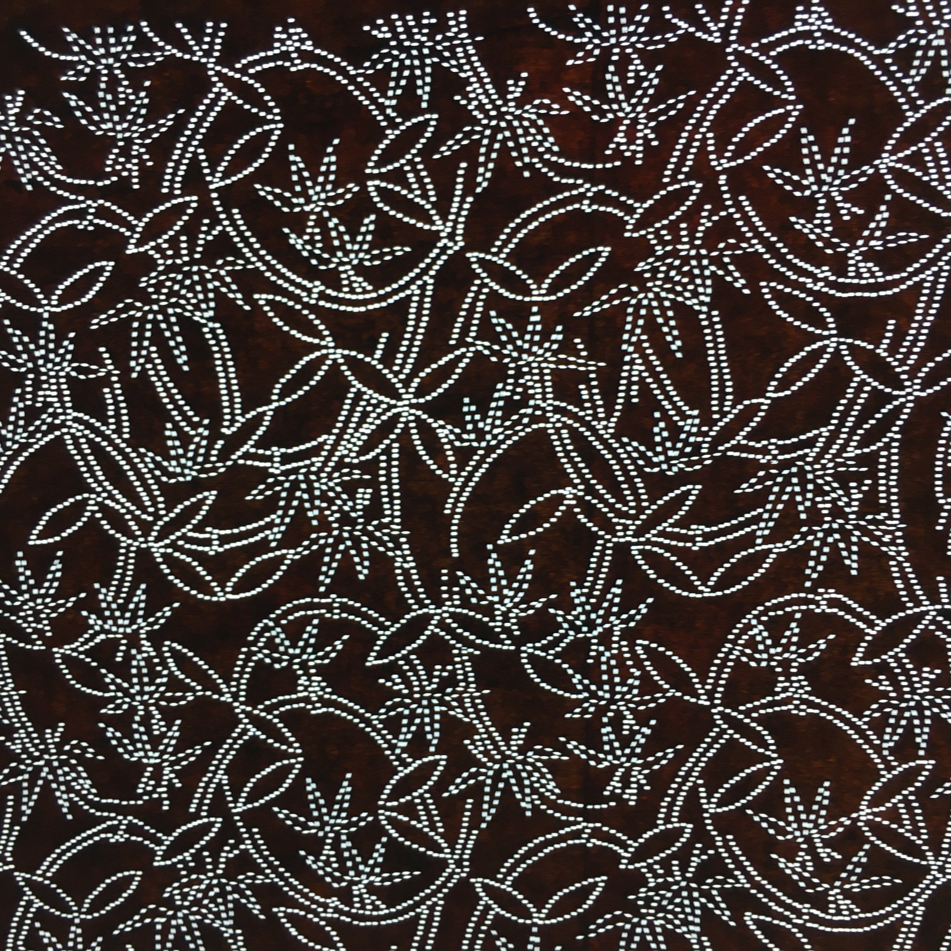Japanese Antique Ise Katagami Paper Kimono Stencil Edo Vines Leaves Pattern A550