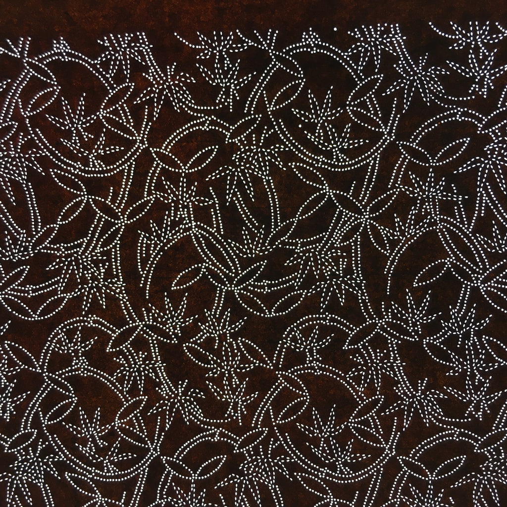 Japanese Antique Ise Katagami Paper Kimono Stencil Edo Vines Leaves Pattern A550