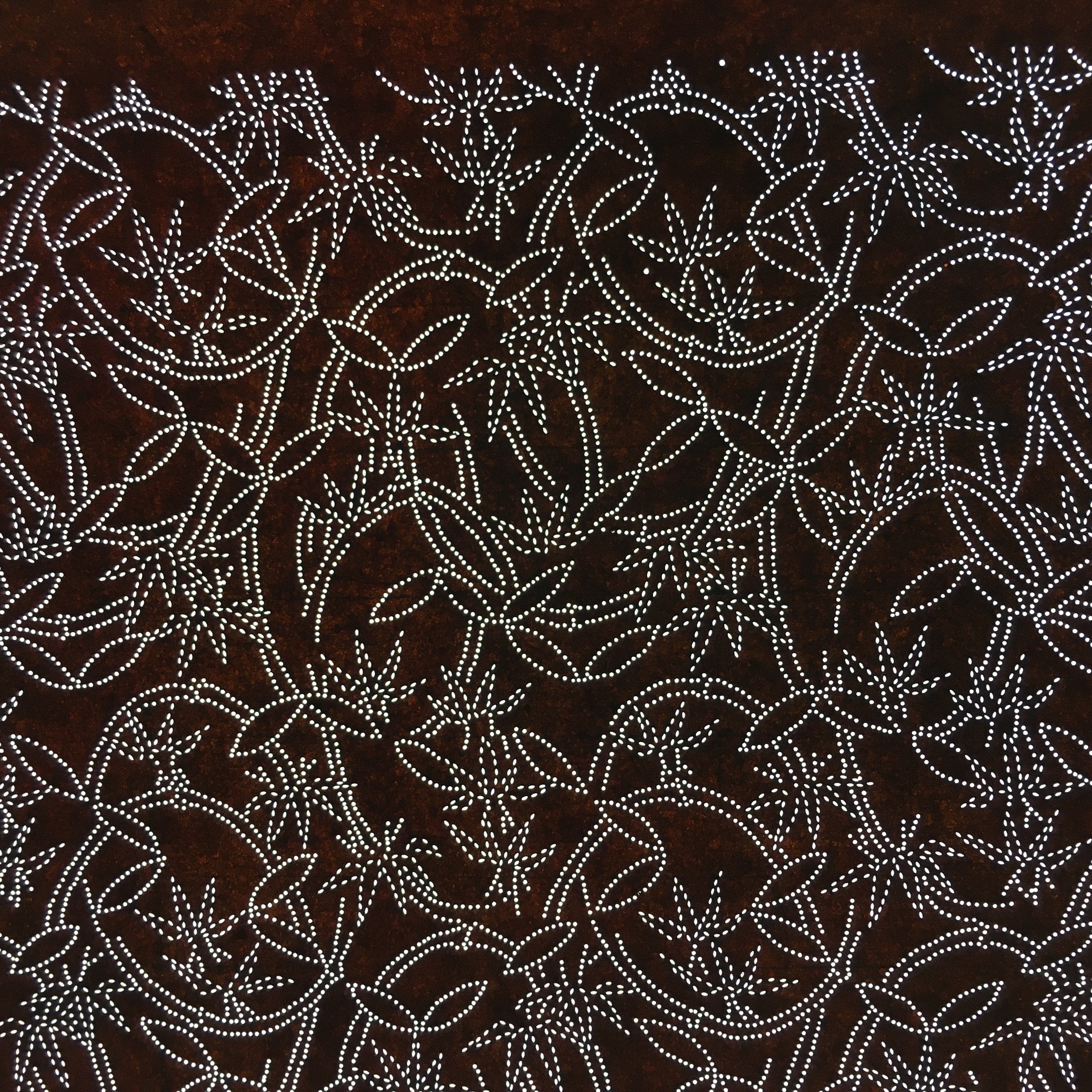 Japanese Antique Ise Katagami Paper Kimono Stencil Edo Vines Leaves Pattern A550