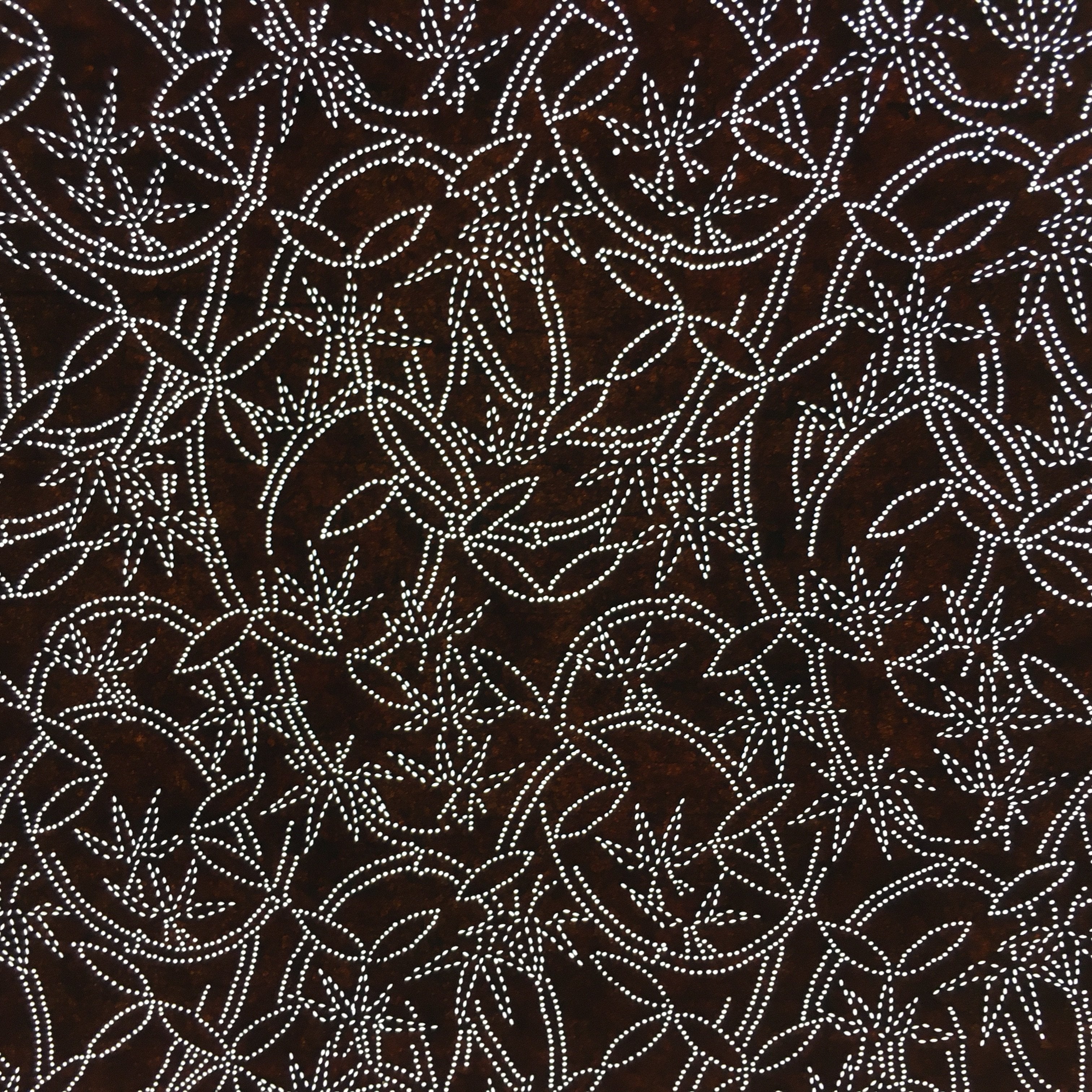 Japanese Antique Ise Katagami Paper Kimono Stencil Edo Vines Leaves Pattern A550