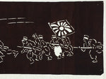Japanese Antique Ise Katagami Paper Kimono Stencil Edo War Battle Military Desig