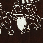 Japanese Antique Ise Katagami Paper Kimono Stencil Edo War Battle Military Desig