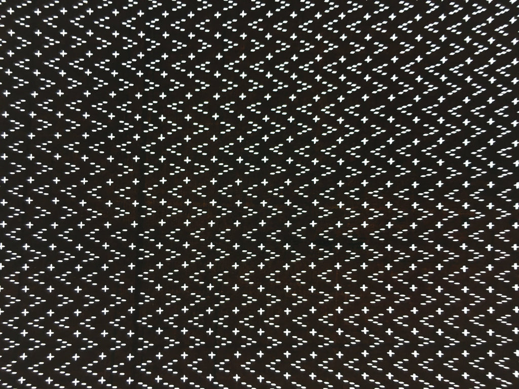 Japanese Antique Ise Katagami Paper Kimono Stencil Edo Zig-Zag Plus Dot A469