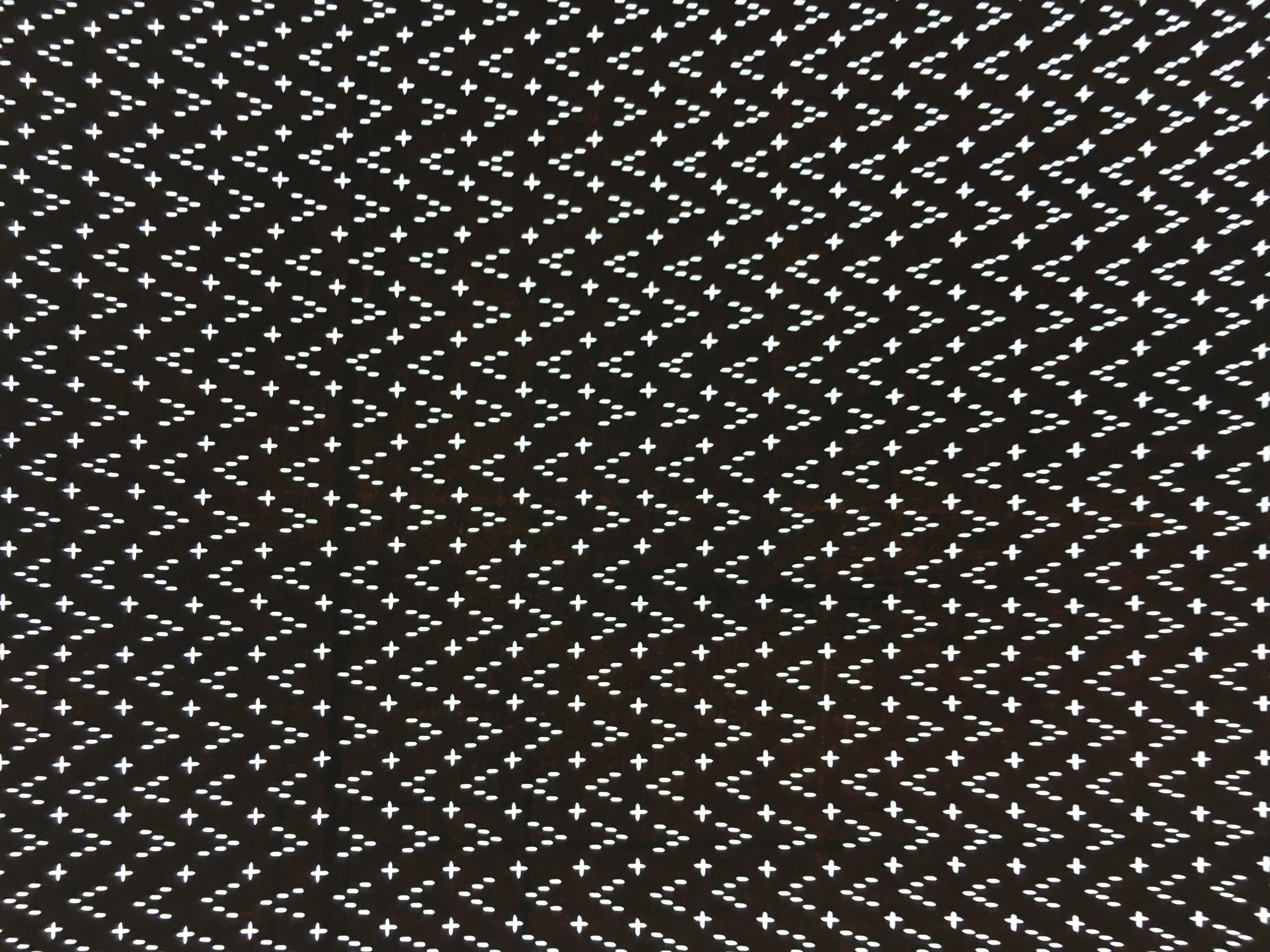 Japanese Antique Ise Katagami Paper Kimono Stencil Edo Zig-Zag Plus Dot A469