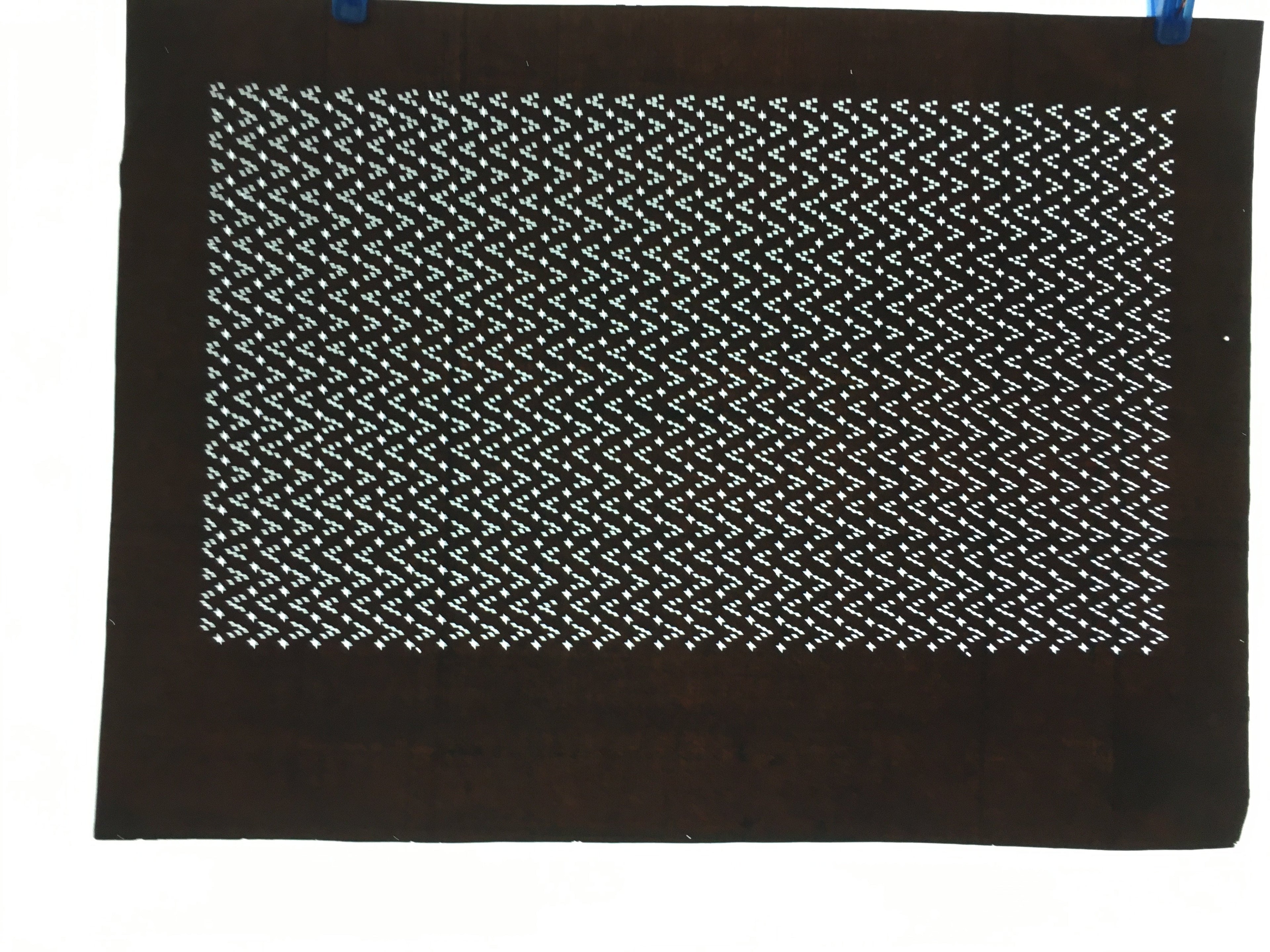 Japanese Antique Ise Katagami Paper Kimono Stencil Edo Zig-Zag Plus Dot A469
