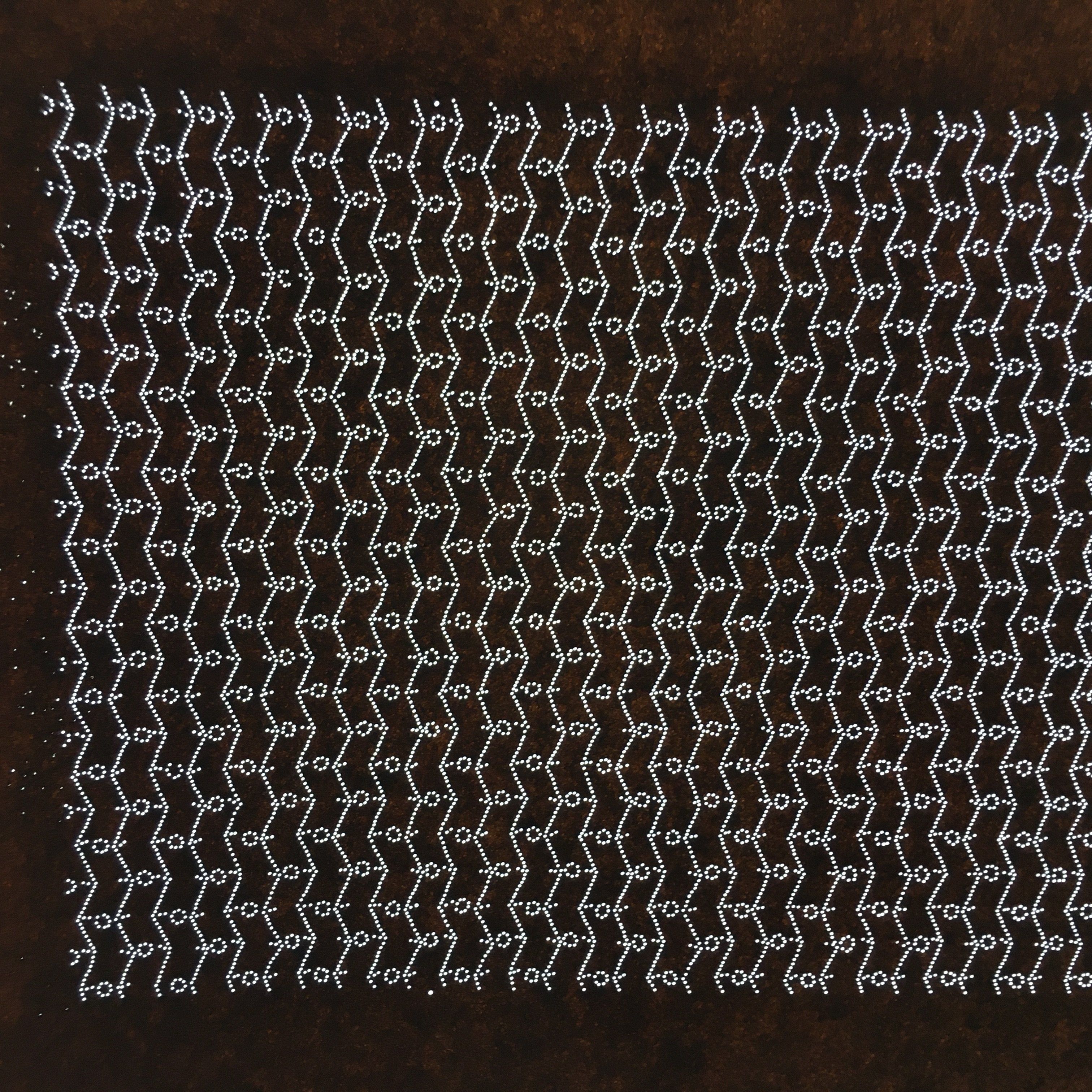 Japanese Antique Ise Katagami Paper Kimono Stencil Edo Zigzag Line Pattern A543