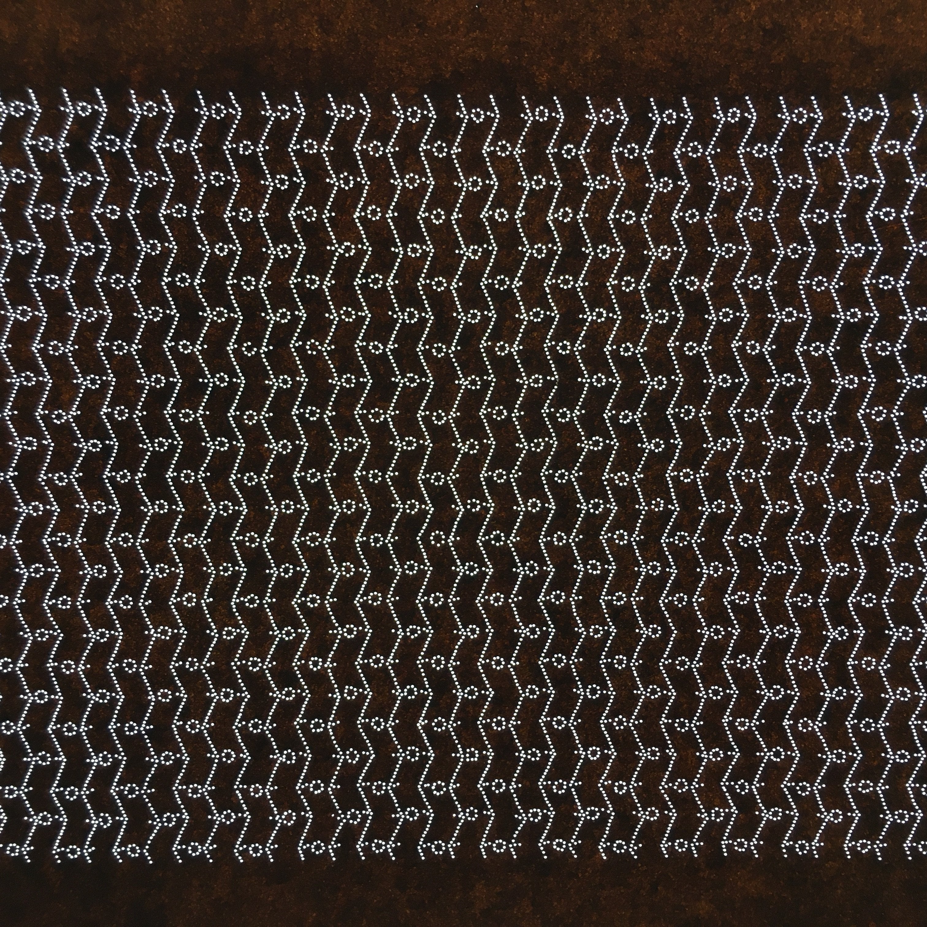 Japanese Antique Ise Katagami Paper Kimono Stencil Edo Zigzag Line Pattern A543