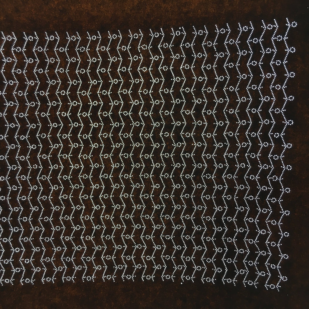 Japanese Antique Ise Katagami Paper Kimono Stencil Edo Zigzag Line Pattern A543