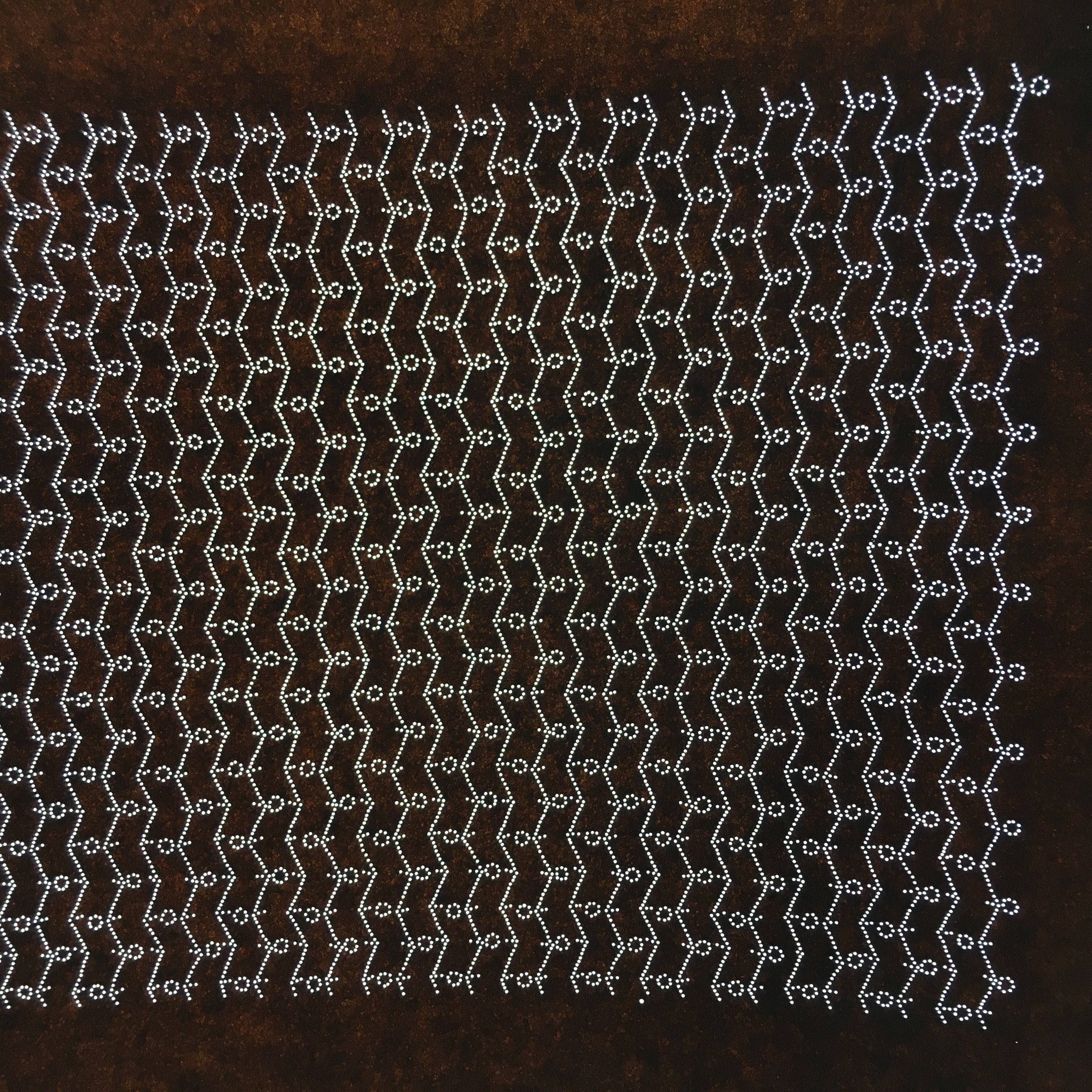 Japanese Antique Ise Katagami Paper Kimono Stencil Edo Zigzag Line Pattern A543