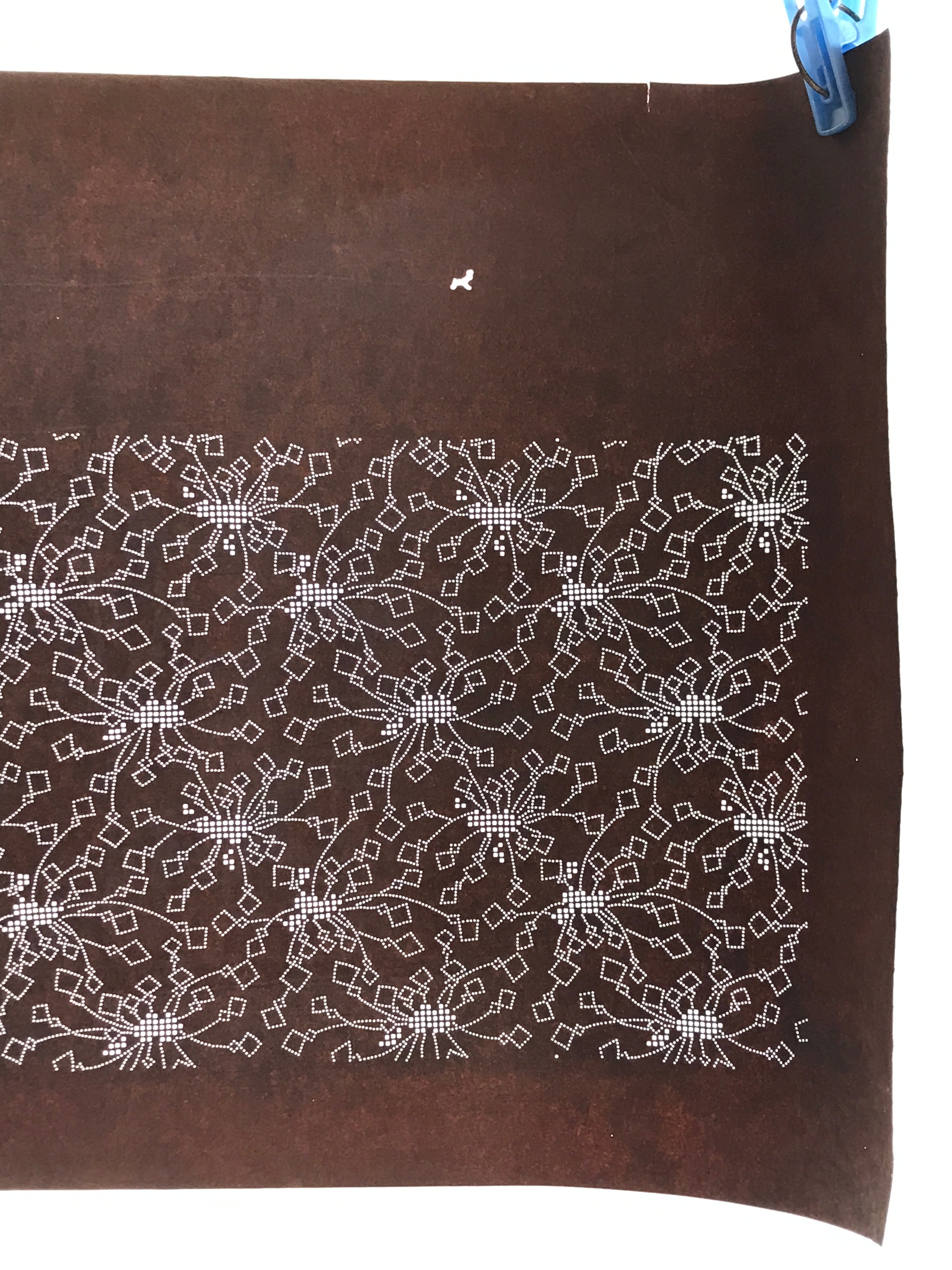Japanese Antique Ise Katagami Paper Kimono Stencil Flower Design A609