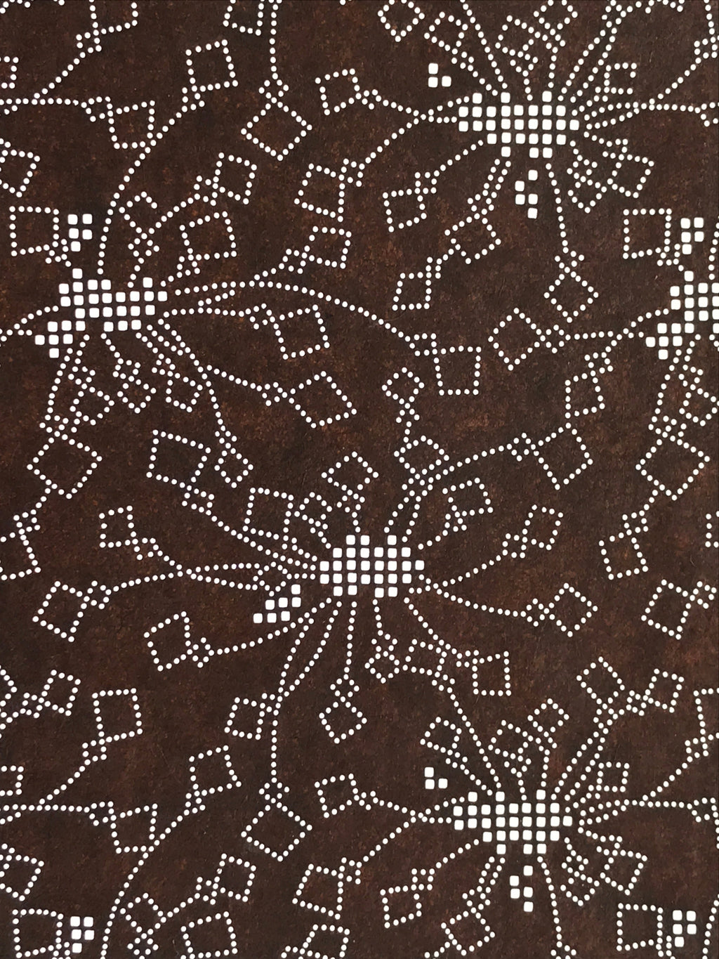 Japanese Antique Ise Katagami Paper Kimono Stencil Flower Design A609