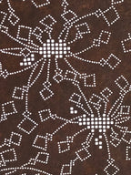 Japanese Antique Ise Katagami Paper Kimono Stencil Flower Design A609